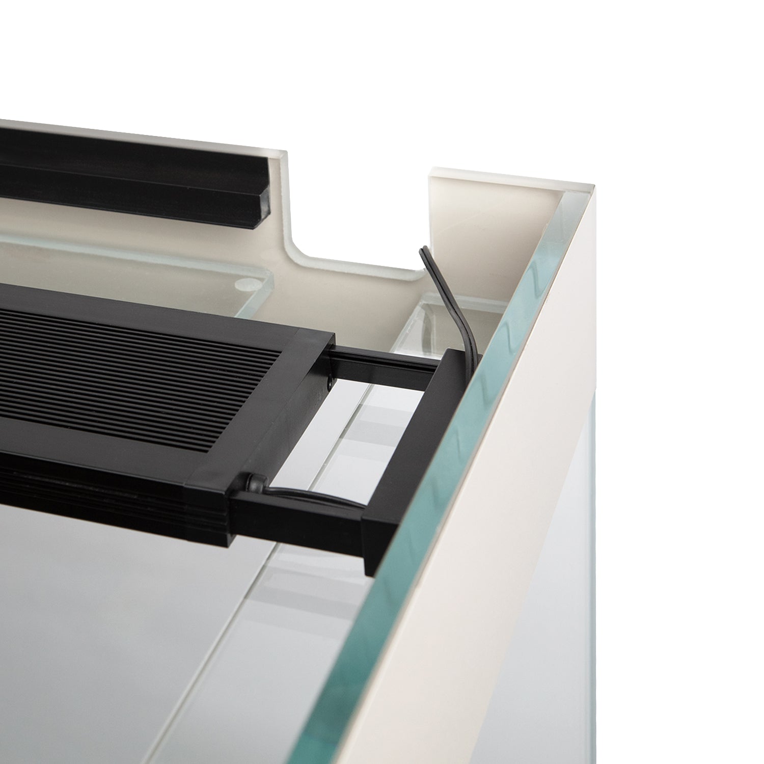 AQPET ACQUARIO RIVERIUM PLUS 90X50X55 H - 10 MM EXT. - CON LUCE LED, FILTRO ESTERNO E SUPPORTO BIANCO