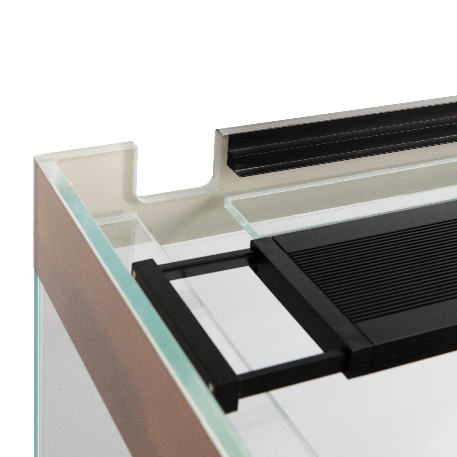 AQPET ACQUARIO RIVERIUM PLUS 90X50X55 H - 10 MM EXT. - CON LUCE LED, FILTRO ESTERNO E SUPPORTO BIANCO