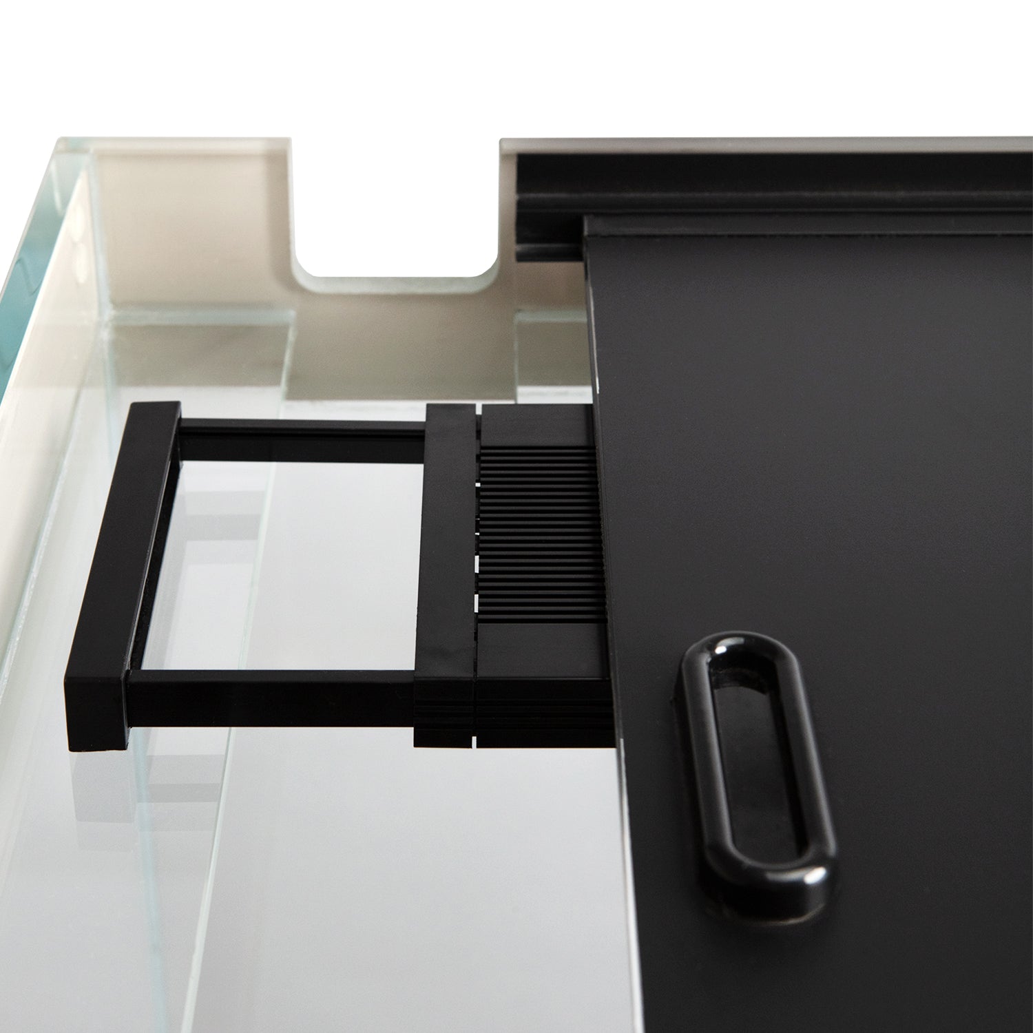 AQPET ACQUARIO RIVERIUM PLUS 90X50X55 H - 10 MM EXT. - CON LUCE LED, FILTRO ESTERNO E SUPPORTO BIANCO