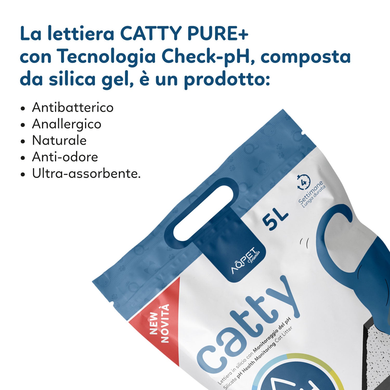 AQPET FRIENDS LETTIERA IN SILICIO CATTY PROFUMAZIONE PH CHECK