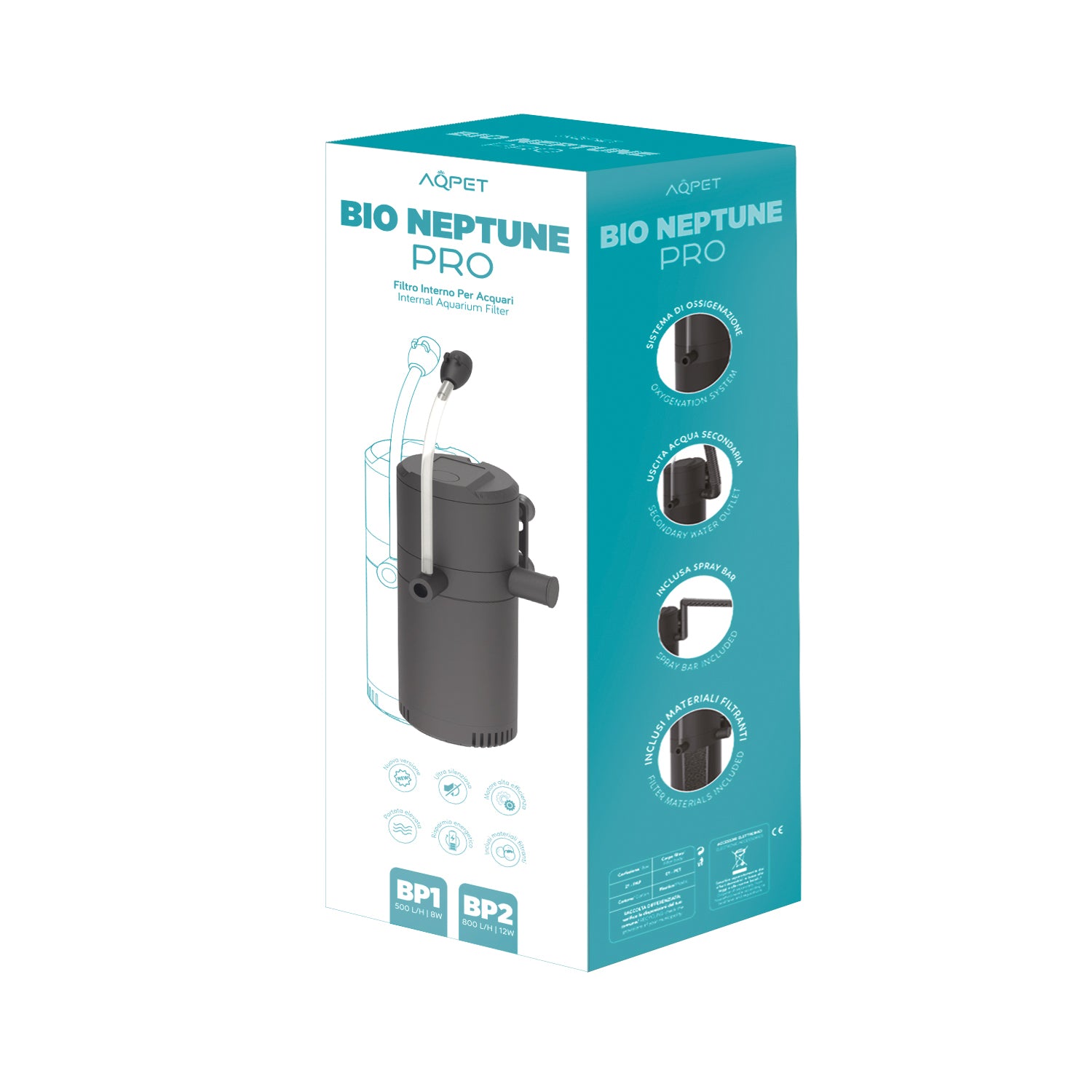 AQPET BIONEPTUNE PRO FILTRO INTERNO - C/MATERIALI FILTRANTI (ESC. TUBO E SPRAY BAR)