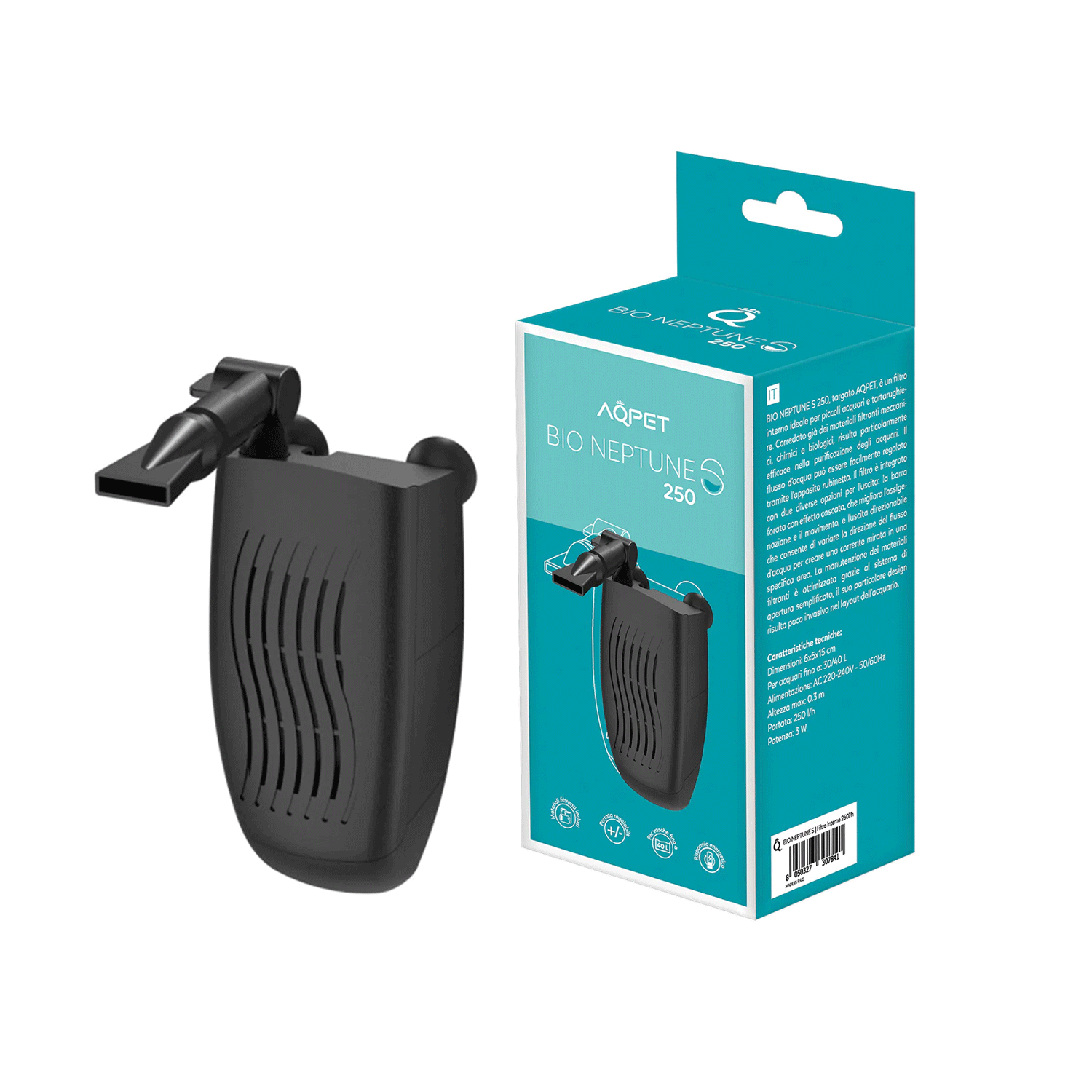 AQPET ACQUARIO ONE MINI IN VETRO 20 LT 39x22x26h NERO