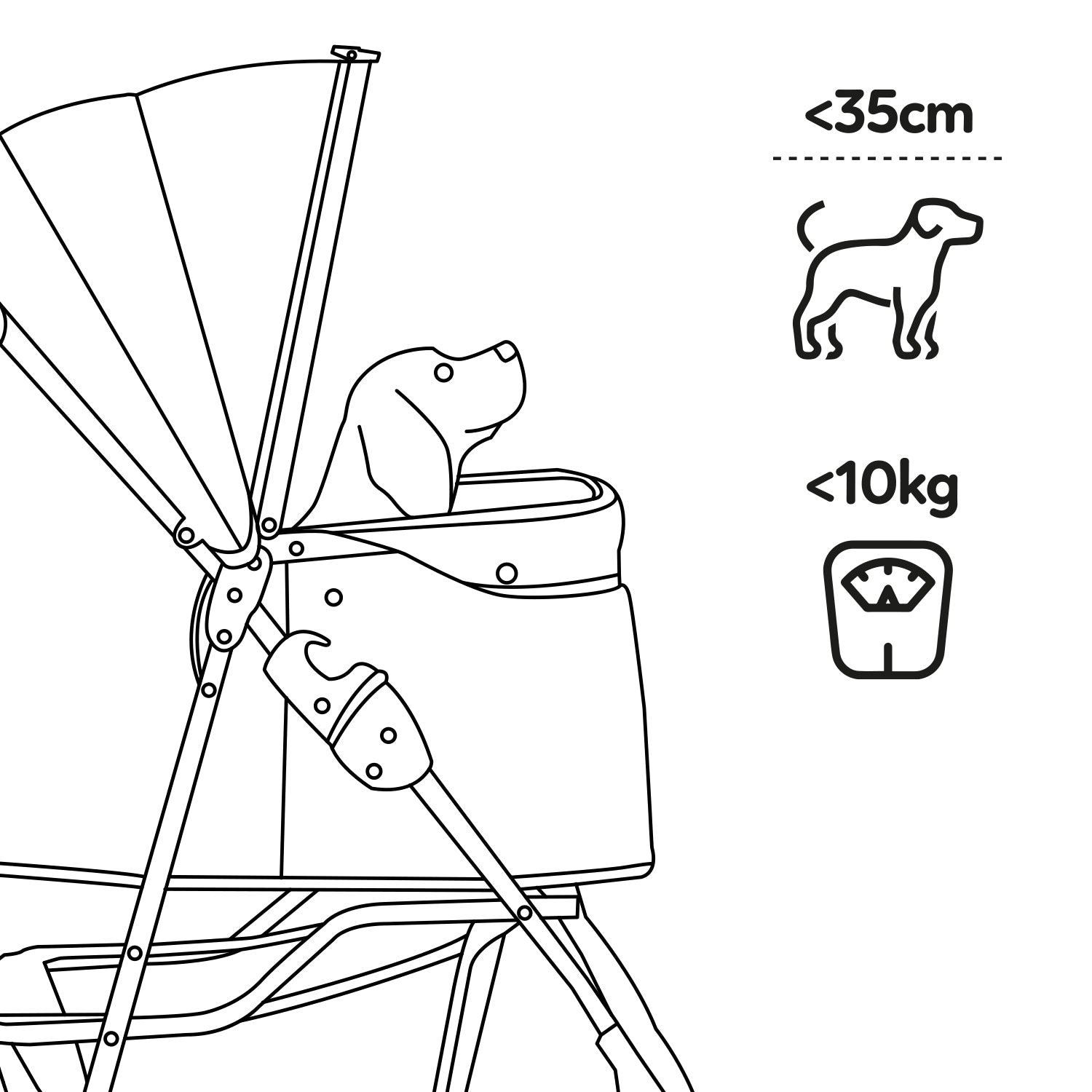 AQPET FRIENDS COMFORTABLE AND PRACTICAL STROLLER FOR MEDIUM/SMALL SIZE DOGS