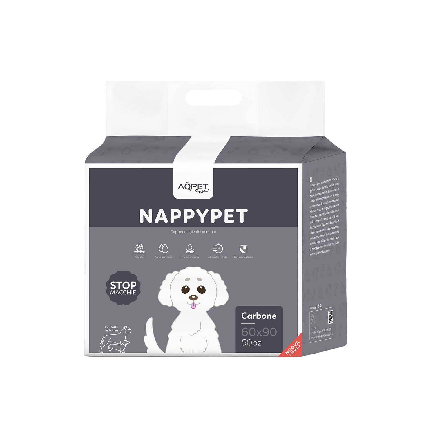 AQPET FRIENDS TAPPETINI IGIENICI AL CARBONE MISURA 50 PZ