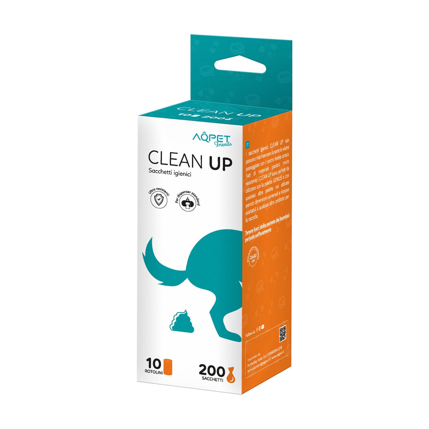 AQPET FRIENDS CLEAN UP SACCHETTI IGIENICI 10X20 - 200 SACCHETTI