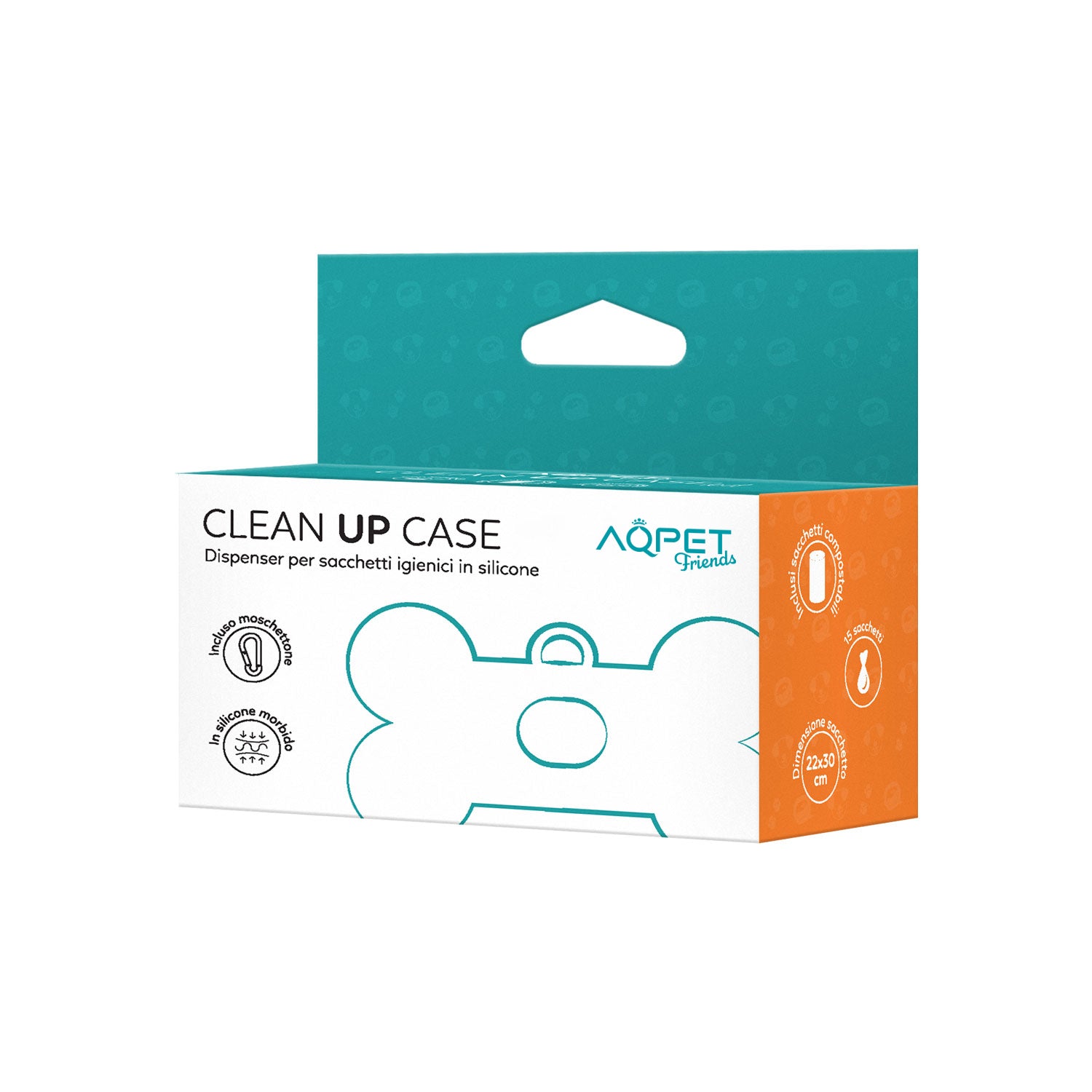 AQPET FRIENDS DISPENSER IN SILICONE INCLUSO SACCHETTI IGIENICI COMPOSTABILI