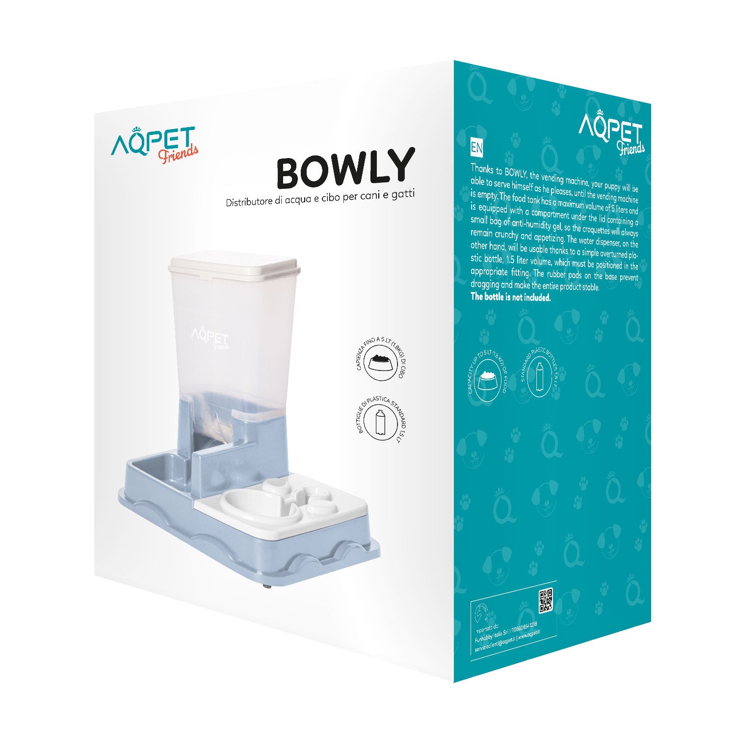 AQPET FRIENDS BOWLY DISTRIBUTORE CIBO E ACQUA