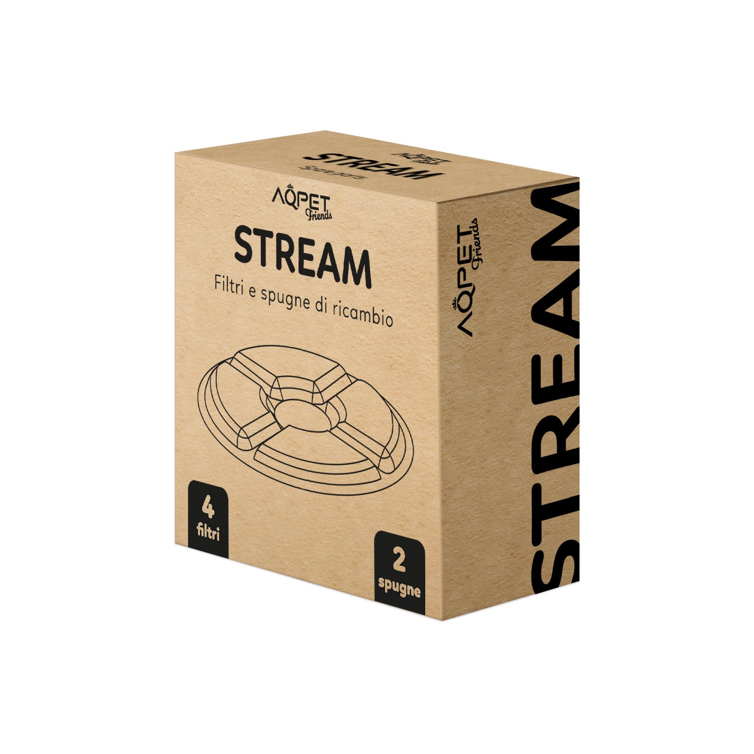 AQPET FRIENDS STREAM RICAMBIO SPUGNE CARTUCCE PER FONTANA GATTI