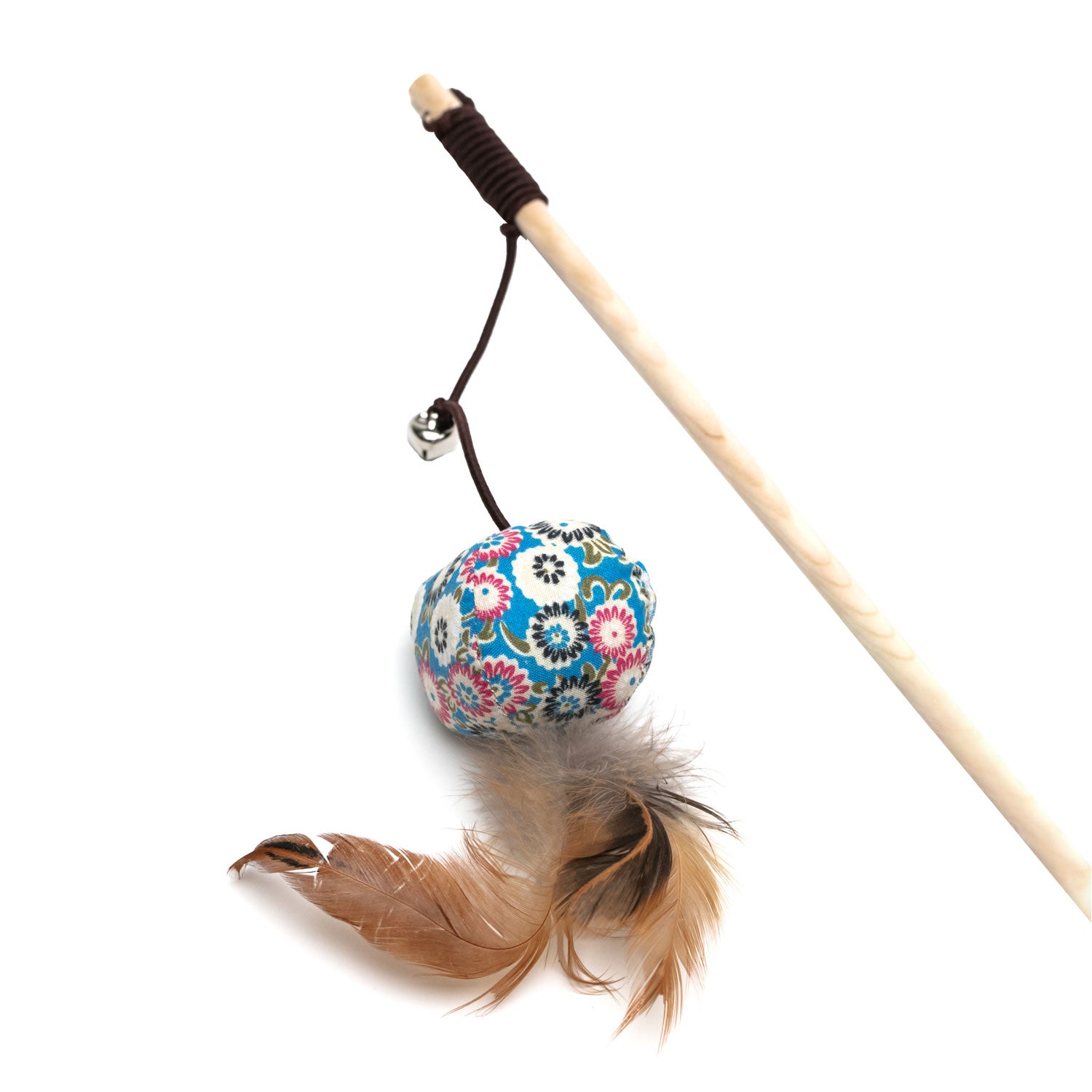 AQPET FRIENDS CAT TOY BASTONCINO CON ANIMALI DI STOFFA E PIUME - 40 CM