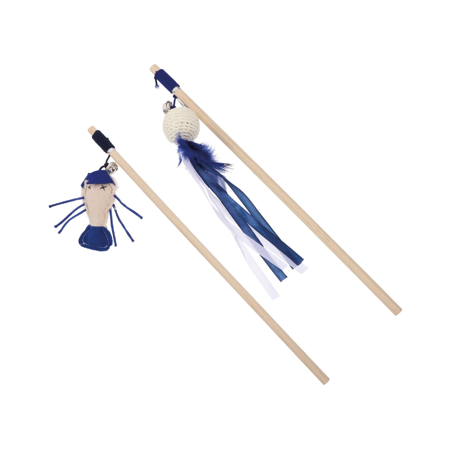AQPET FRIENDS CAT TOY BASTONCINO CON GIOCHINO BLU E CAMPANELLA - 40 CM