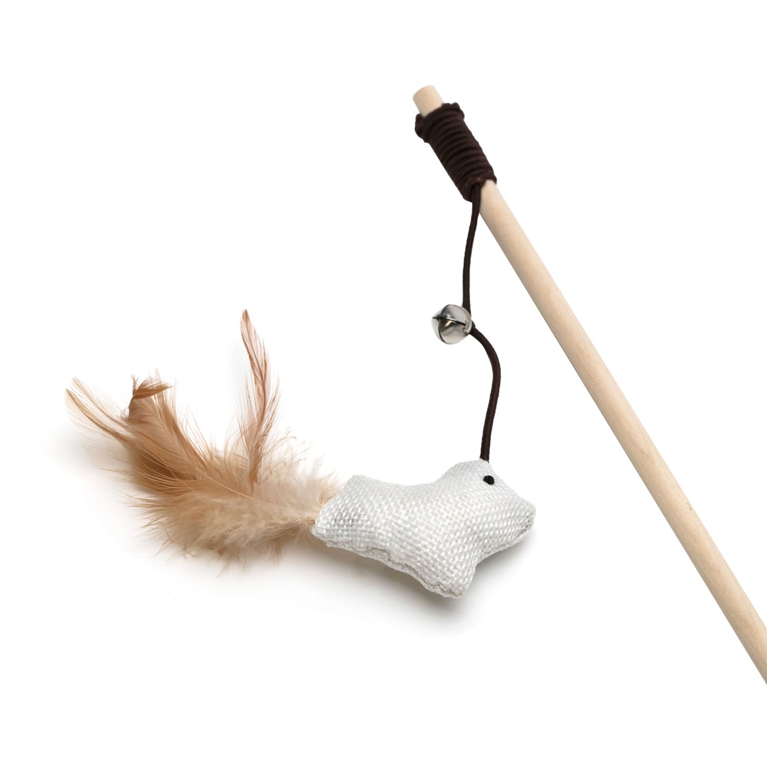 AQPET FRIENDS CAT TOY BASTONCINO CON PELUCHE E PIUME - 3X15/40 CM