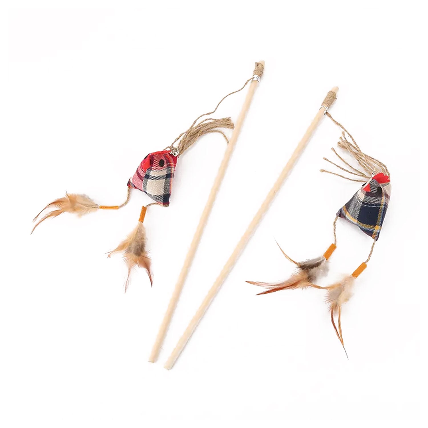 AQPET FRIENDS CAT TOY BASTONCINO CON GALLO DI STOFFA E PIUMINE - 40 CM