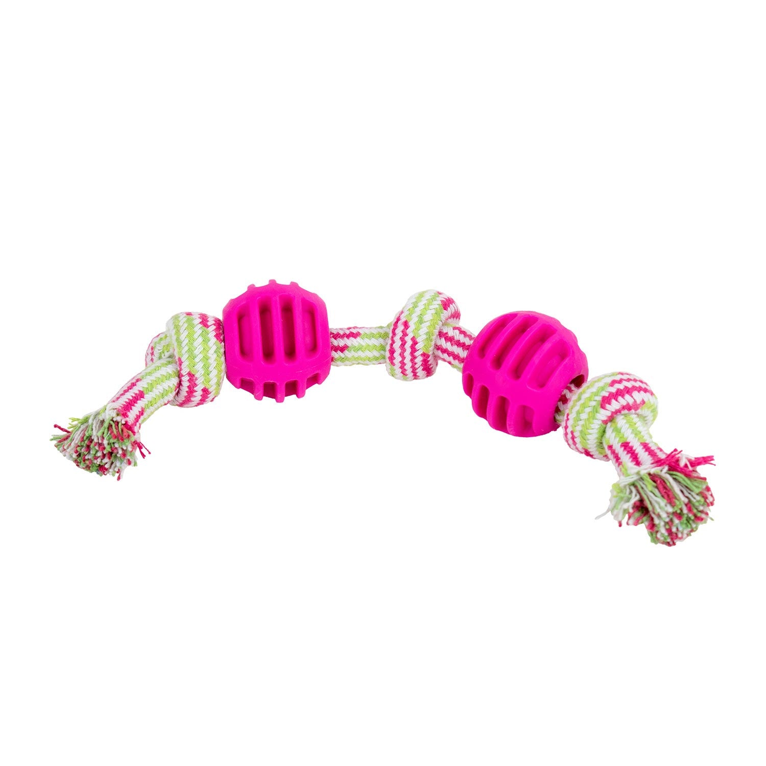 AQPET FRIENDS GIOCHI PER CANE ROPE CORDA CON PALLINE DI GOMMA