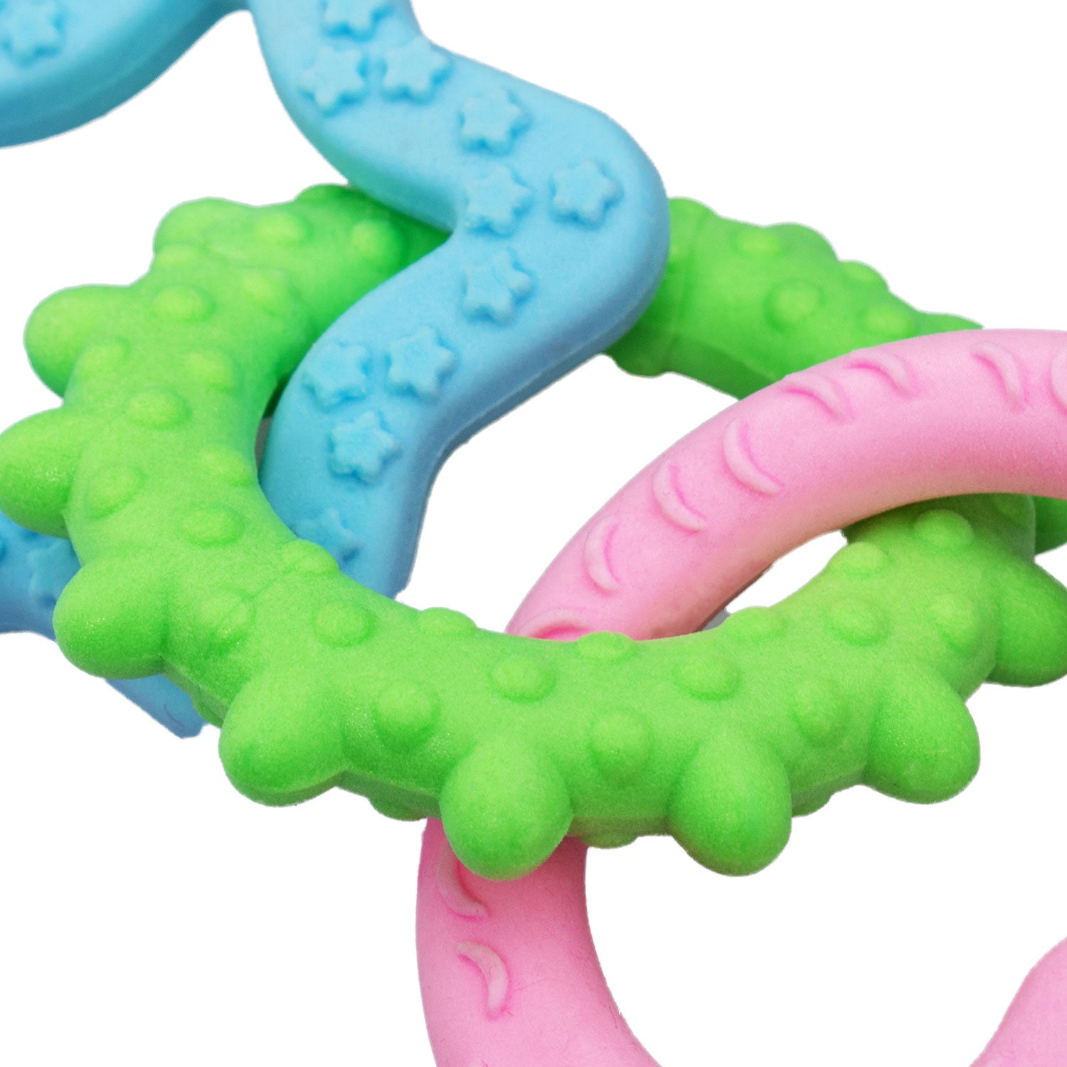 AQPET GIOCHI PER CANE DENTAL CATENA DI GOMMA CON FORME 18 X 8 CM