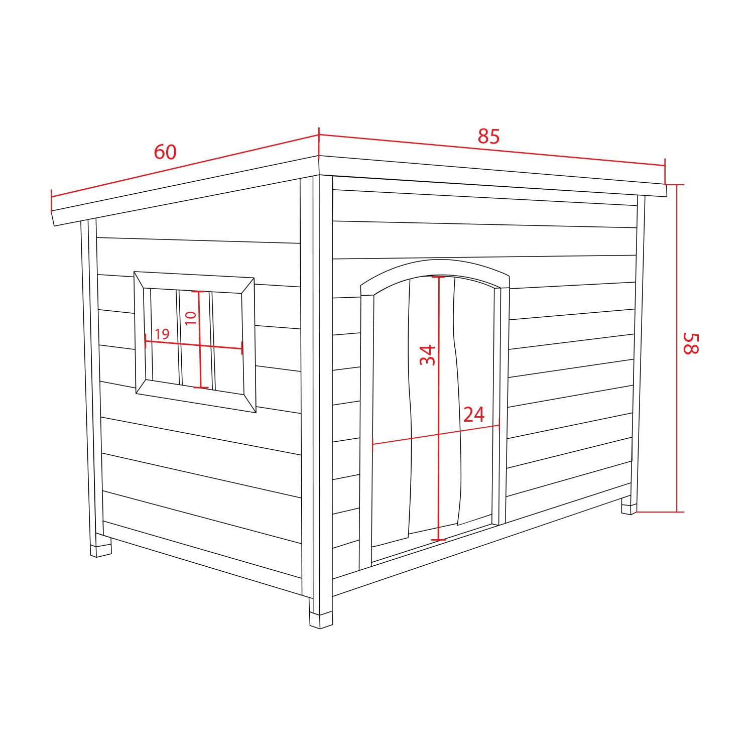 AQPET FRIENDS BAITA WOODEN DOG HOUSE WITH OPENING ROOF BAITA
