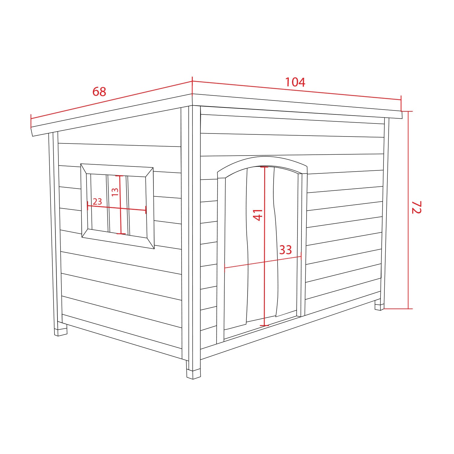 AQPET FRIENDS BAITA WOODEN DOG HOUSE WITH OPENING ROOF BAITA