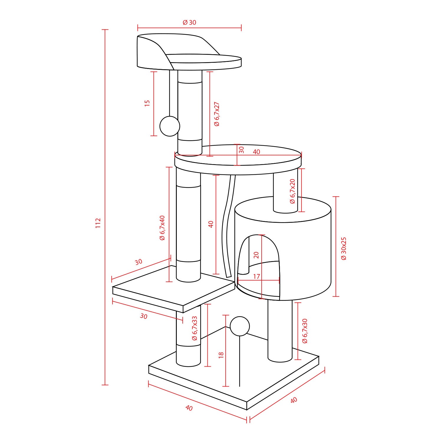 AQPET FRIENDS AMSTERDAM SISAL SCRATCHING POST 112 CM GREY