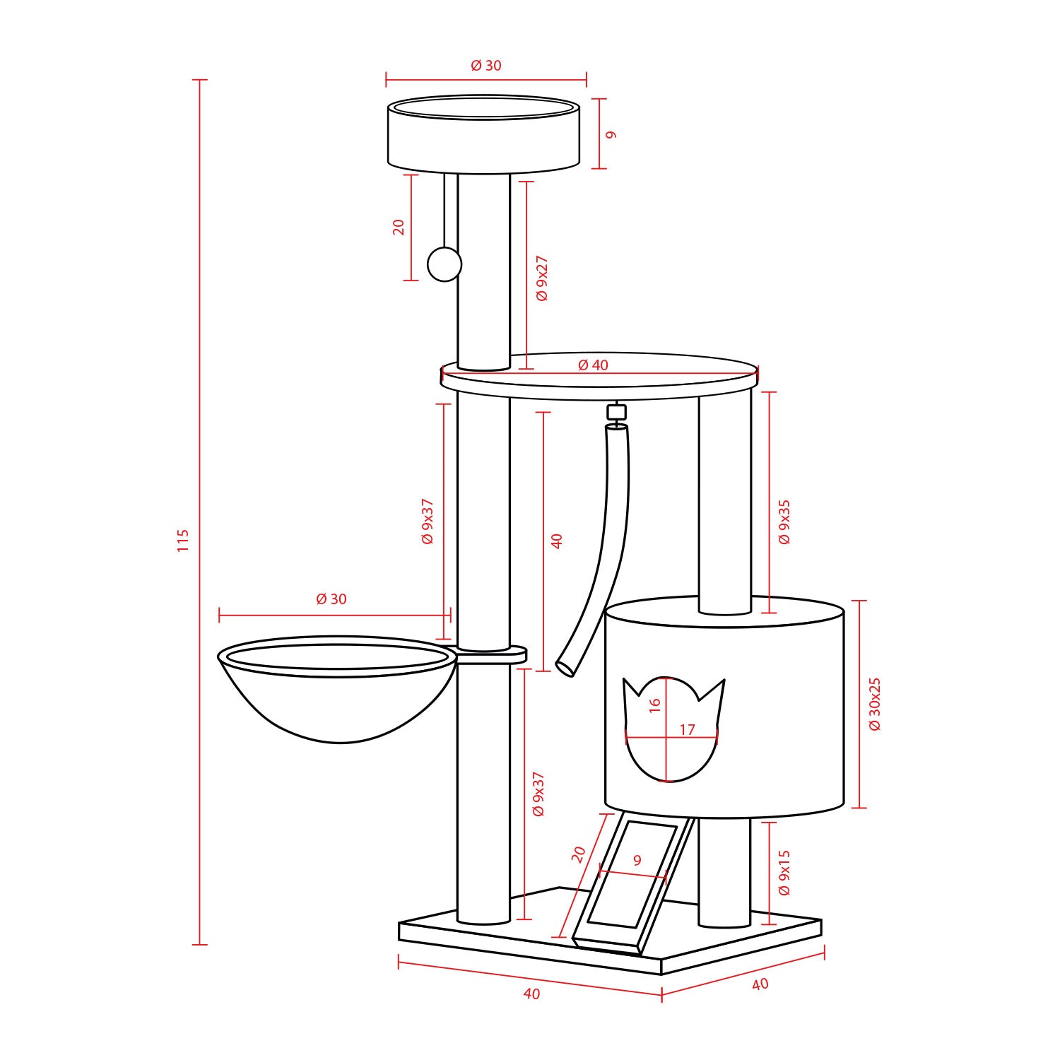 AQPET FRIENDS TIRAGRAFFI ATHENS IN SISAL 115 CM BEIGE