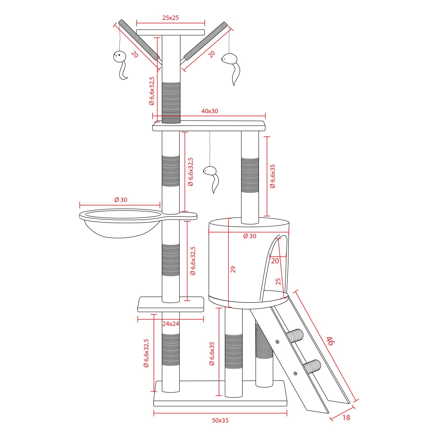 AQPET FRIENDS TIRAGRAFFI PARIS IN SISAL 138 CM