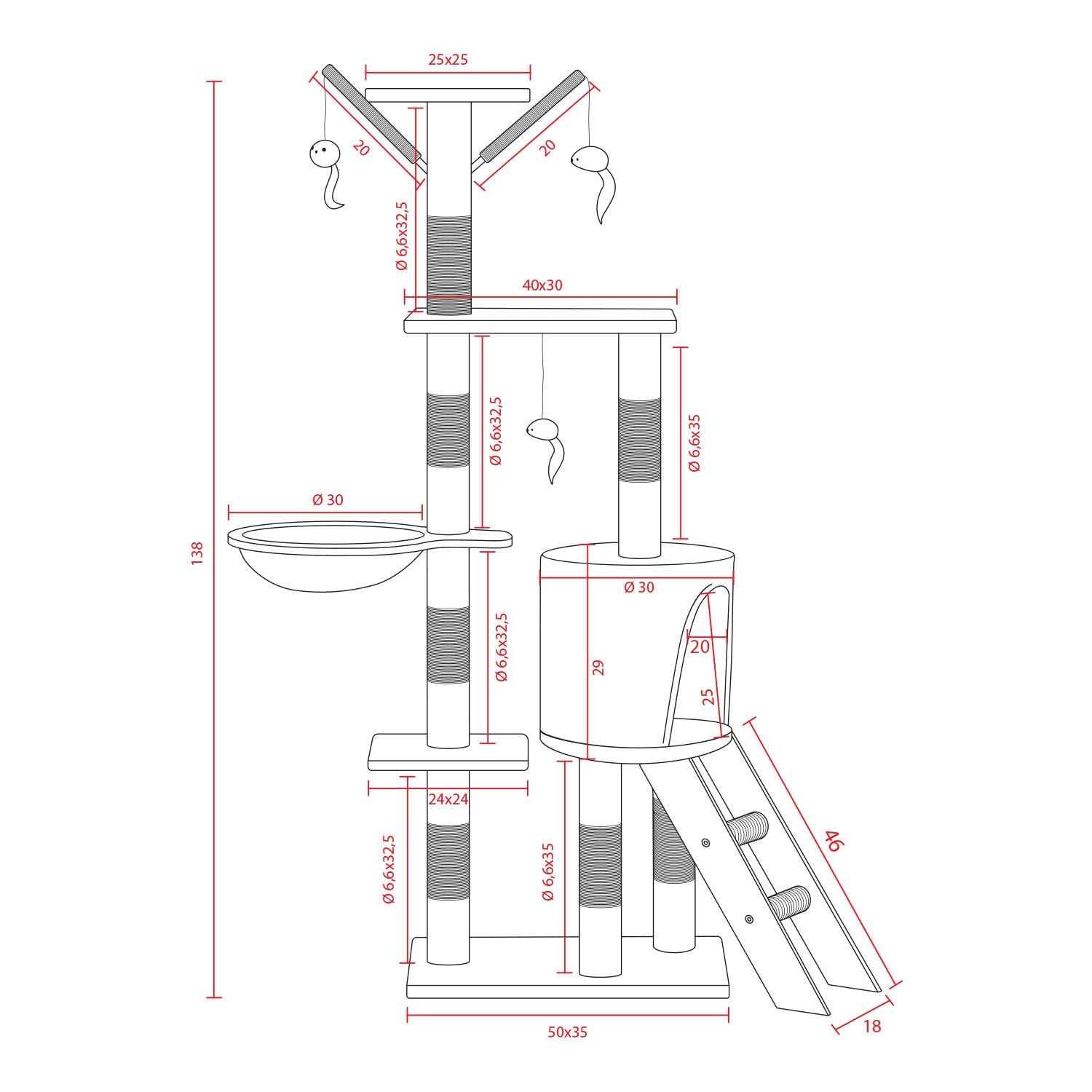 AQPET FRIENDS TIRAGRAFFI PARIS IN SISAL 138 CM