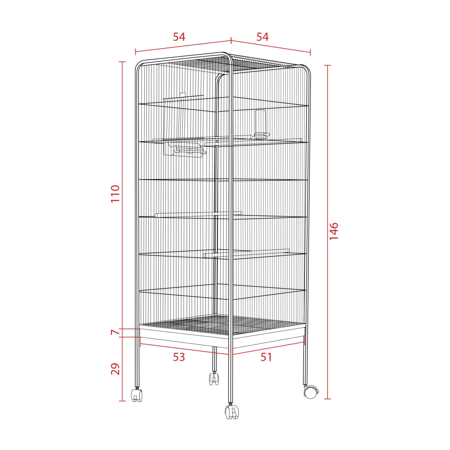 AQPET FRIENDS COMPLETE BIRDS AVIARY 146X54X54CM