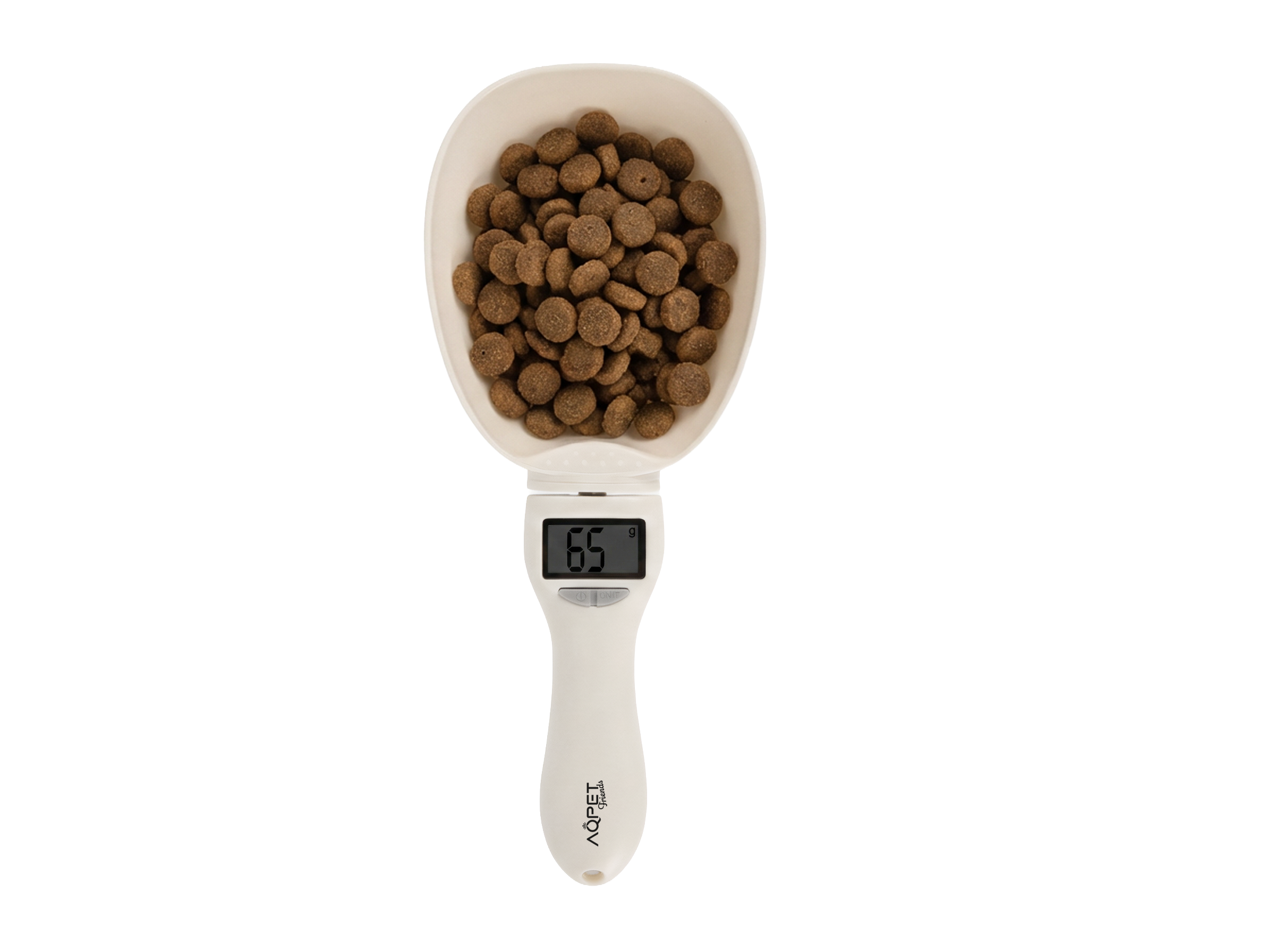 AQPET FRIENDS Bilancino Digitale per Cibo Cani con Display LCD Facile Lettura, Cucchiaio Dosatore di Precisione per Alimenti e Crocchette, peso fino a 800gr.
