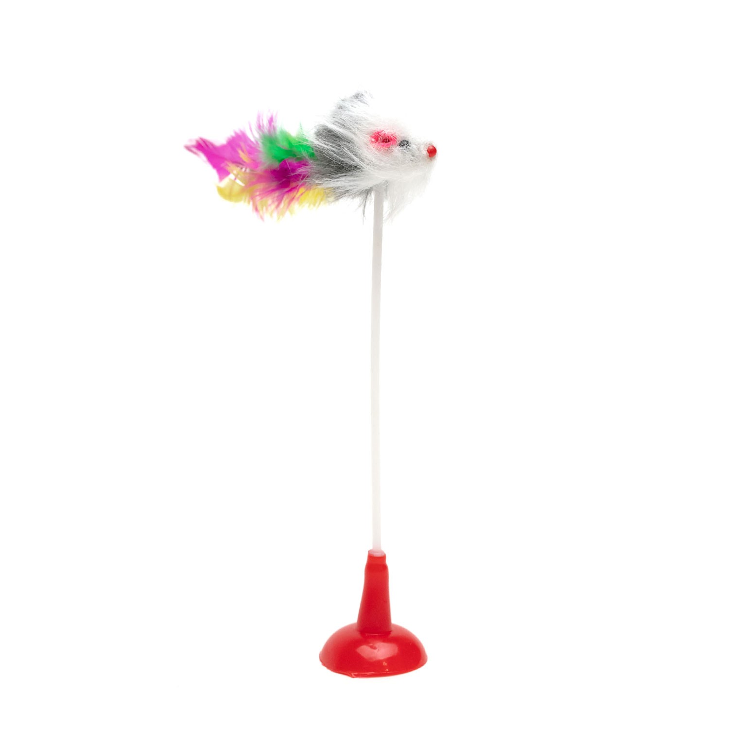 Cat Toy Mouse On Spiral With Suction Cup Base