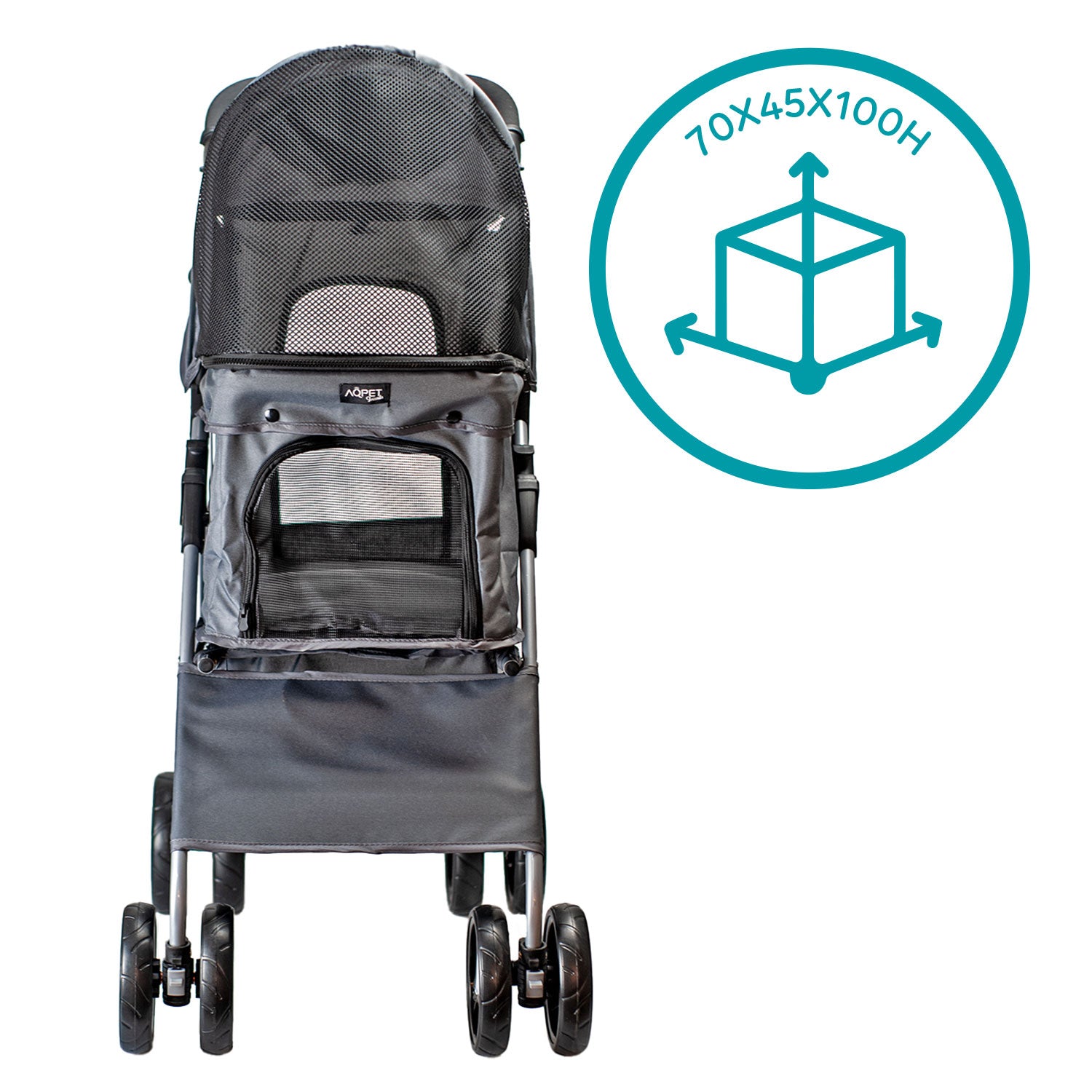 AQPET FRIENDS PETBUGGY PASSEGGINO COMODO E PRATICO PER CANI TAGLIA MEDIA/ PICCOLA