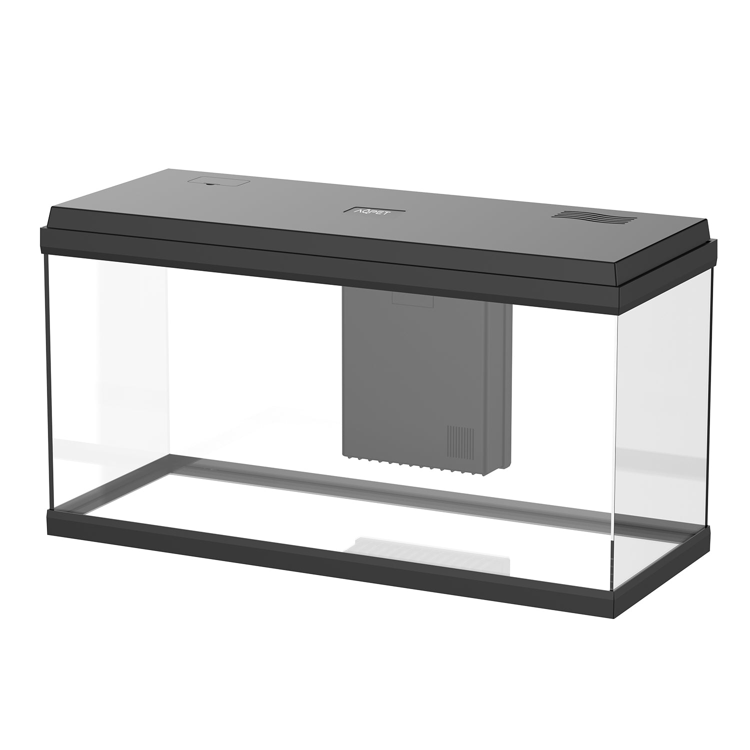 AQPET ACQUARIO SIMPLY LED 100 NERO COMPLETO DOPPIA LUCE FILTRO E RISCALDATORE - 80X32X45 H CM