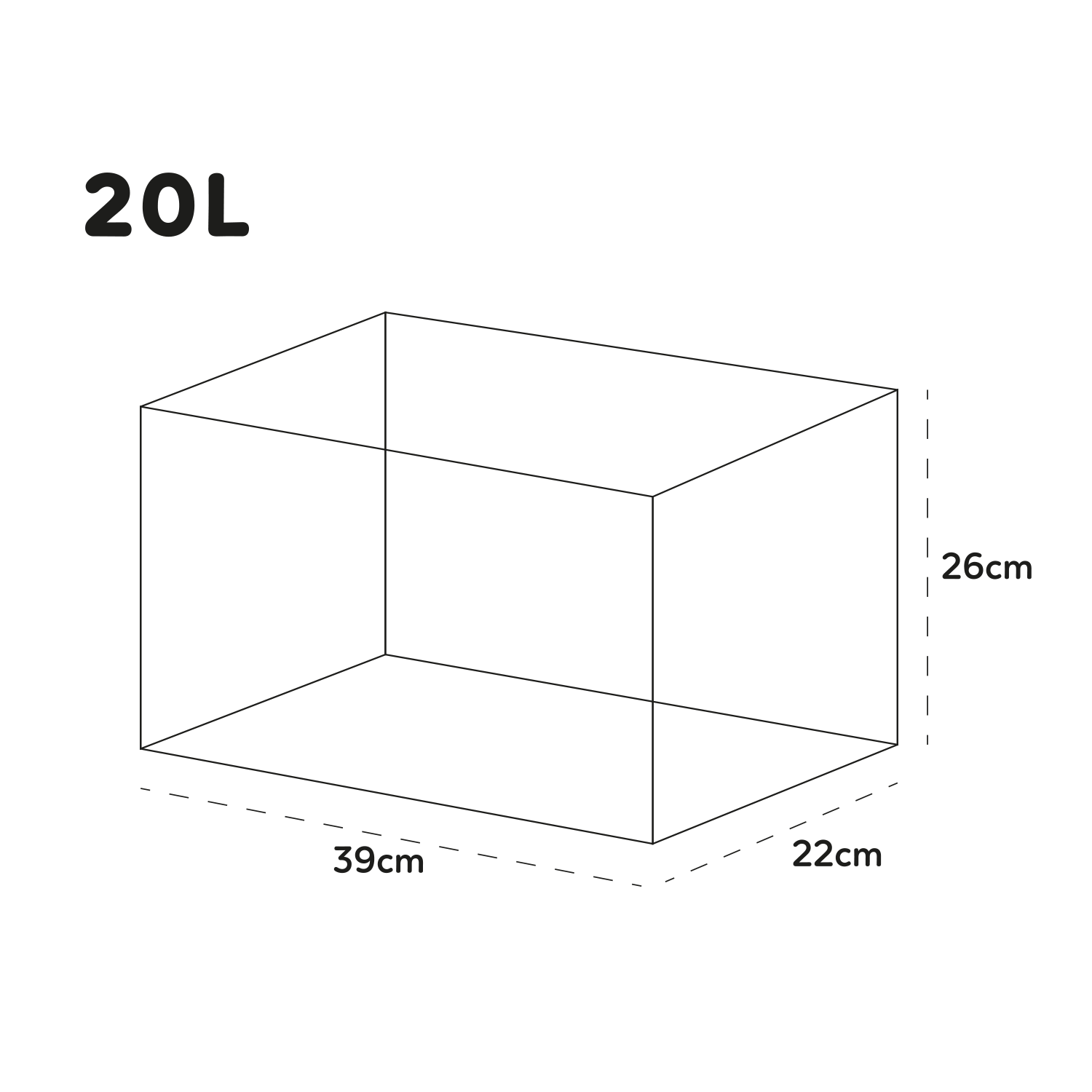 AQPET ACQUARIO ONE MINI IN VETRO 20 LT 39x22x26h BIANCO