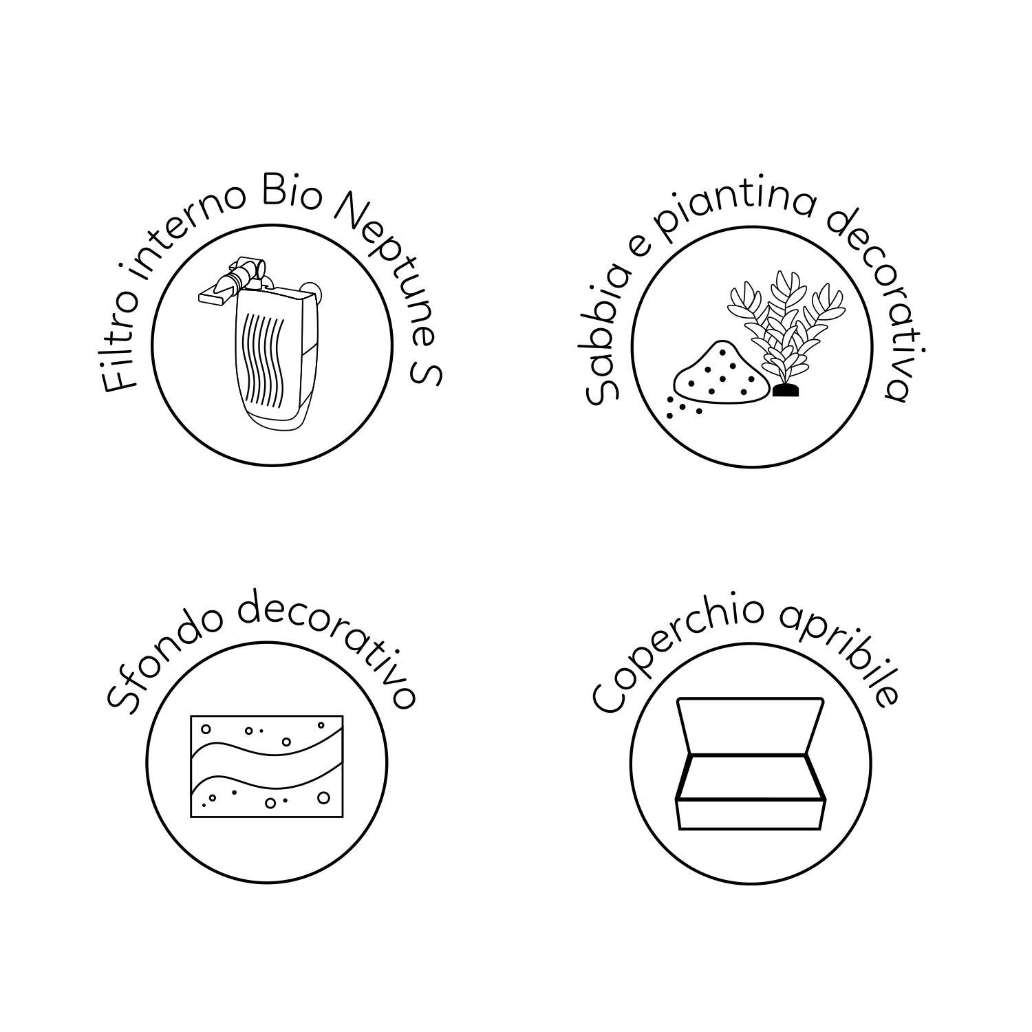 AQPET ACQUARIO ONE MINI IN VETRO 20 LT 39x22x26h BIANCO