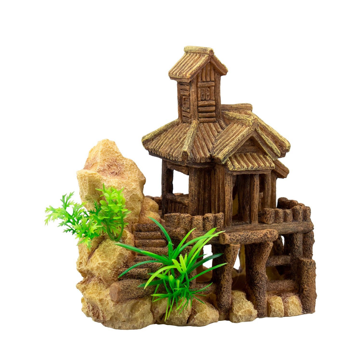 AQPET DECORART AQUARIUM DECORATIONS MOD. WOOD CASTLE 19*13*19