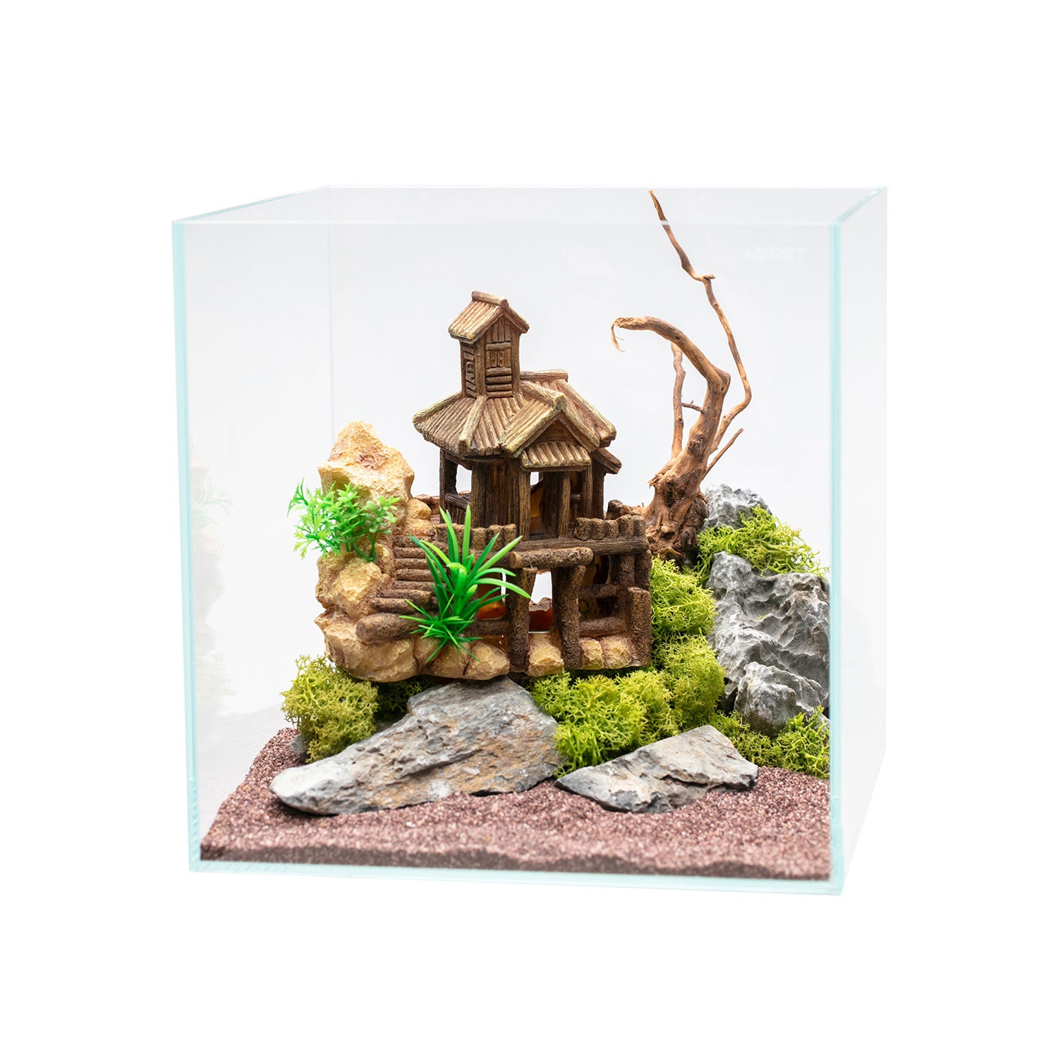 AQPET DECORART AQUARIUM DECORATIONS MOD. WOOD CASTLE 19*13*19