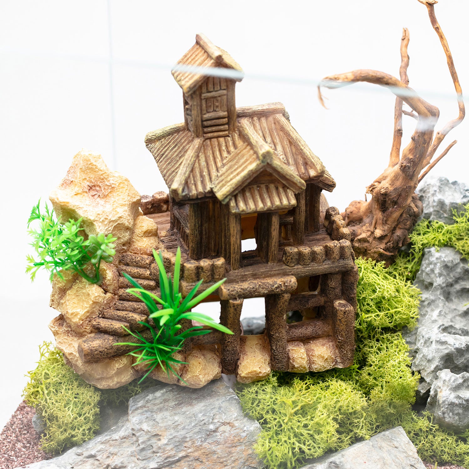AQPET DECORART AQUARIUM DECORATIONS MOD. WOOD CASTLE 19*13*19