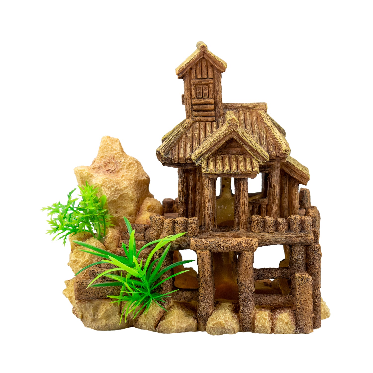 AQPET DECORART AQUARIUM DECORATIONS MOD. WOOD CASTLE 19*13*19