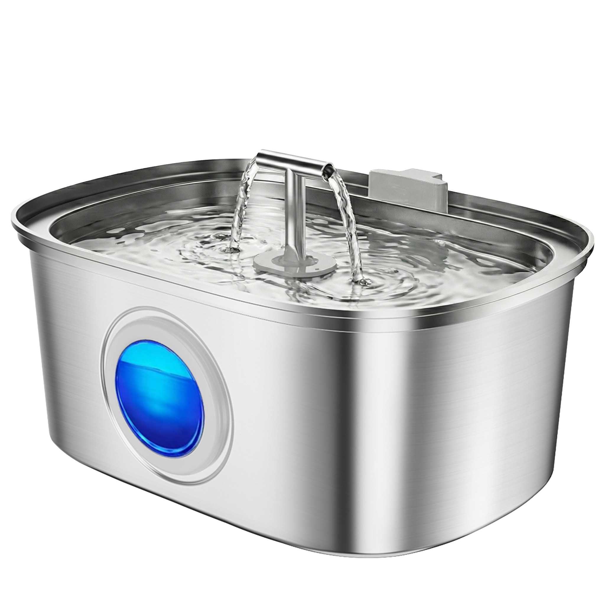 AQPET FRIENDS Fontana per Gatti in Acciaio Inox 3.2L – Dispenser Acqua Automatico Ultra Silenzioso con Filtro Multistrato – Fontanella per Gatti e Cani, Acqua Sempre Pulita