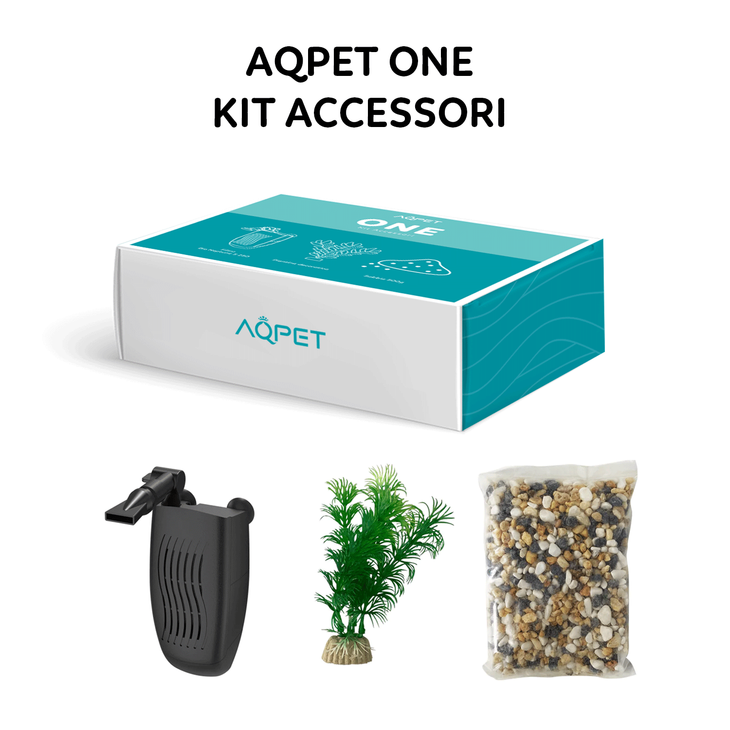 AQPET ACQUARIO ONE MINI IN VETRO 20 LT 39x22x26h NERO