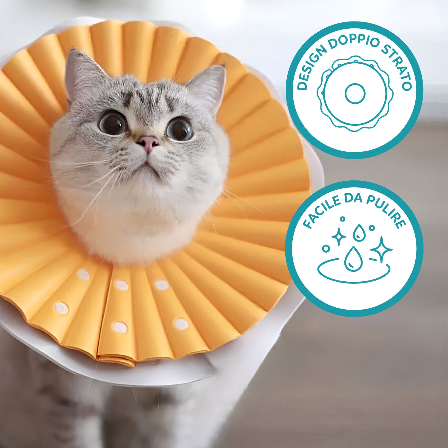 AQPET FRIENDS DAISY COLLARE ELISABETIANO IN PLASTICA MORBIDA DOPPIO STRATO