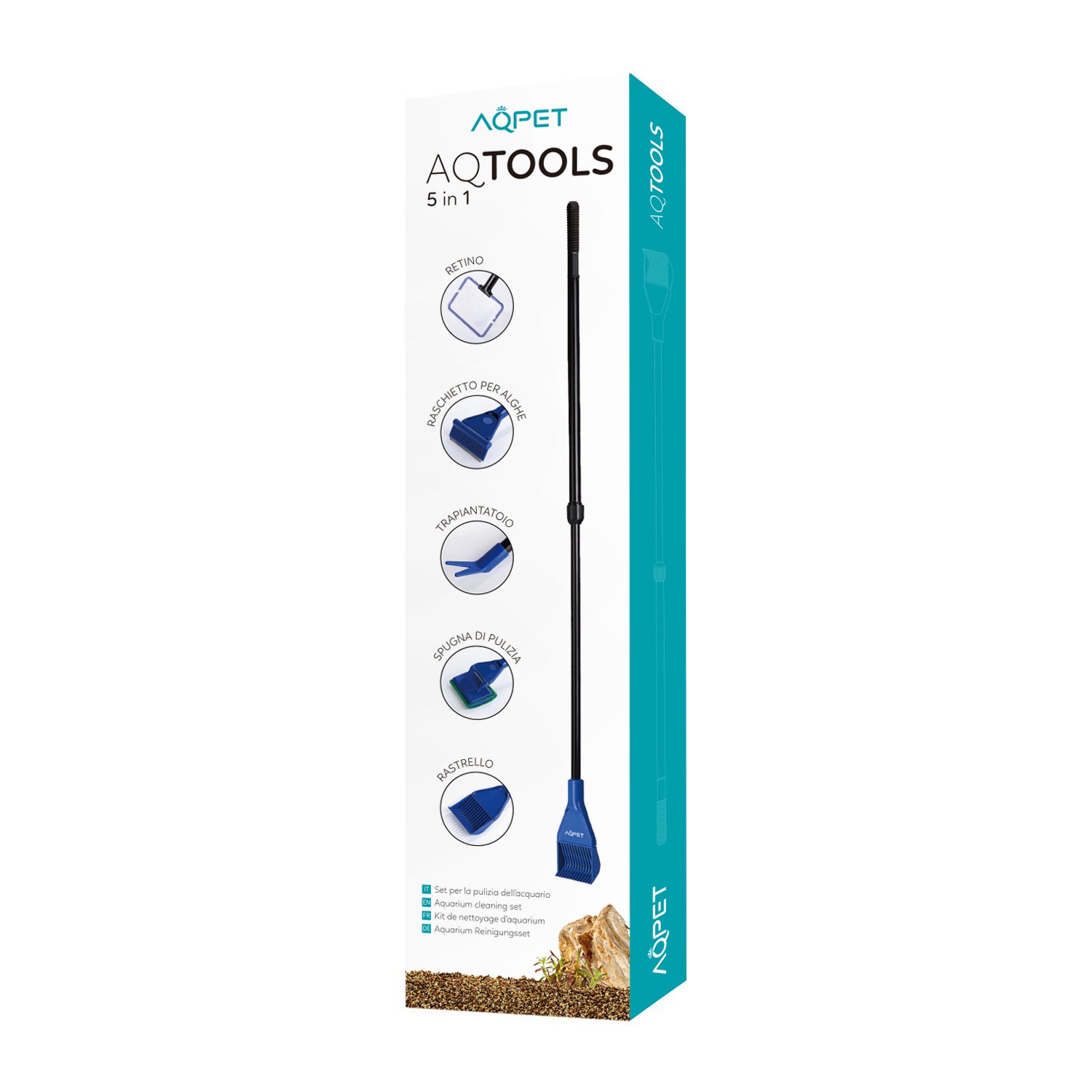 AQPET AQTOOLS 5IN1 KIT ACCESSORI PULIZIA ACQUARIO