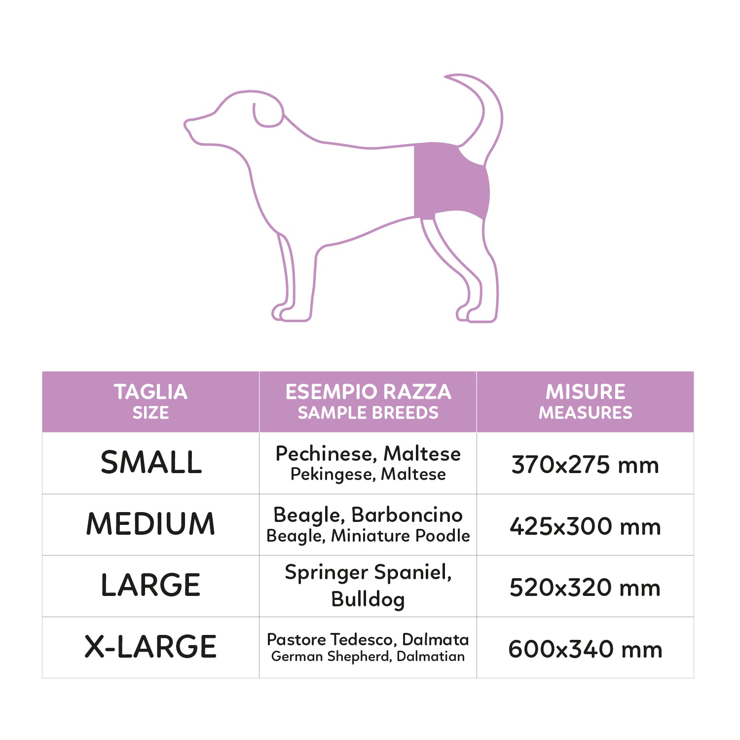 AQPET FRIENDS Nappy Panties Pannolini A Fascia Per Cani Femmina 30 Pezzi Assorbenti Igiene Quotidiana