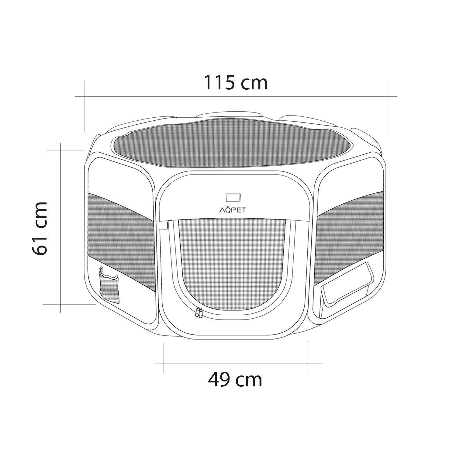 AQPET FRIENDS RECINTO BOX IN TESSUTO PIEGHEVOLE 115X60