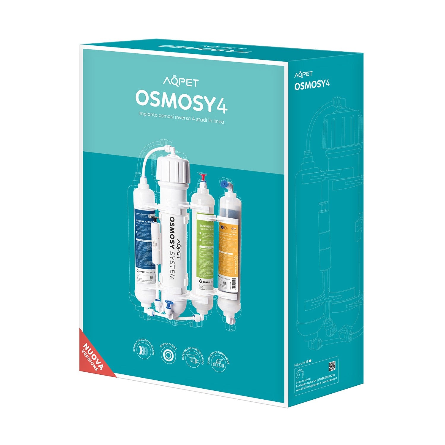 AQPET OSMOSY4 IMPIANTO OSMOSI  4 STADI IN LINEA