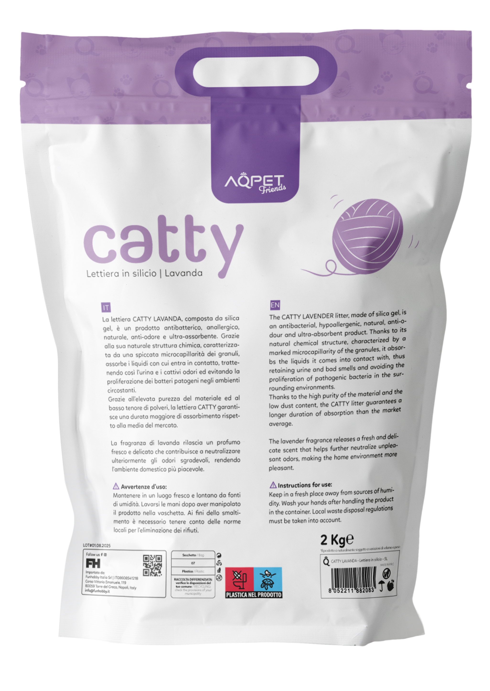 AQPET FRIENDS LETTIERA IN SILICIO CATTY PROFUMAZIONE LAVANDA