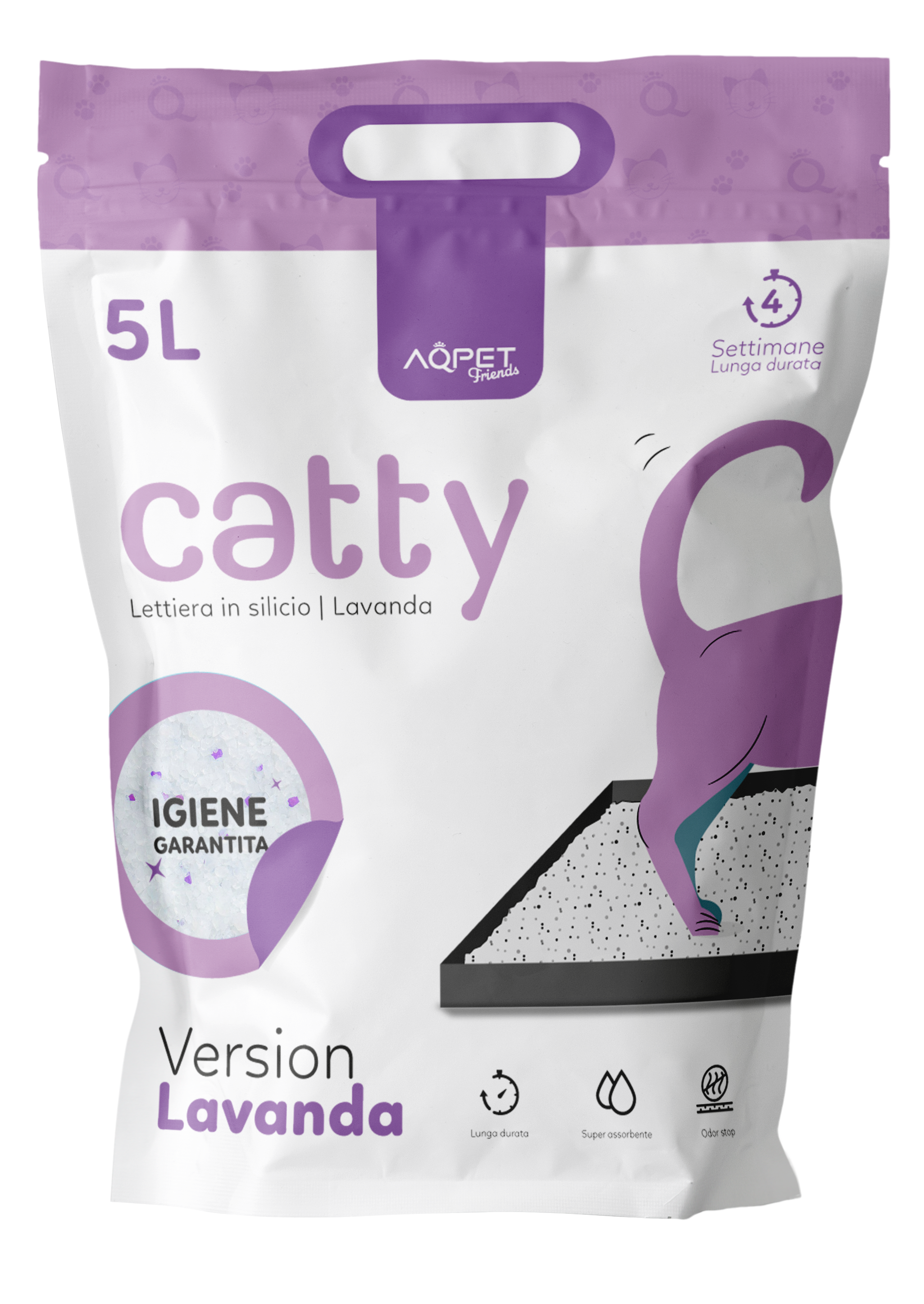 AQPET FRIENDS LETTIERA IN SILICIO CATTY PROFUMAZIONE LAVANDA