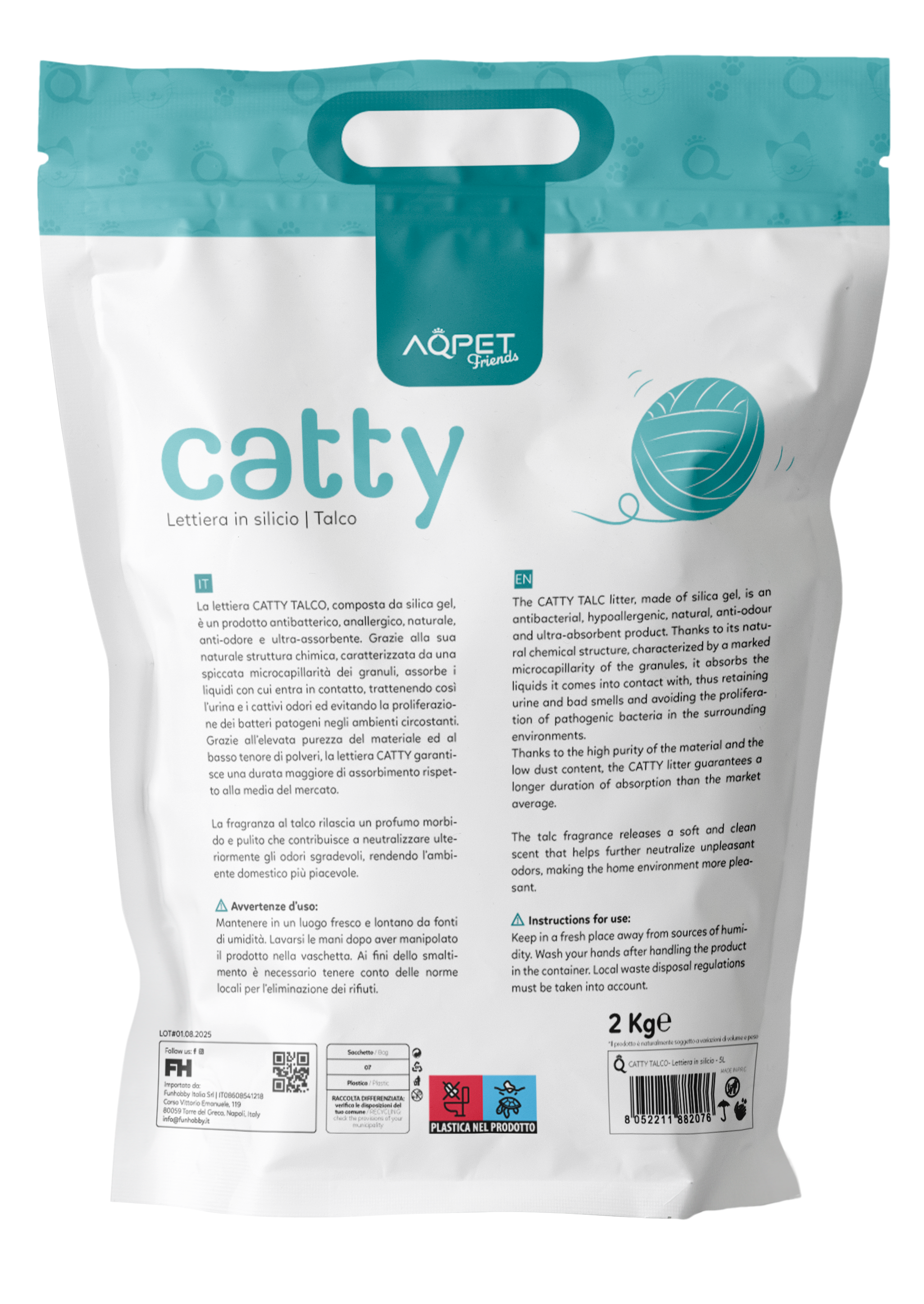 AQPET FRIENDS LETTIERA IN SILICIO CATTY PROFUMAZIONE TALCO