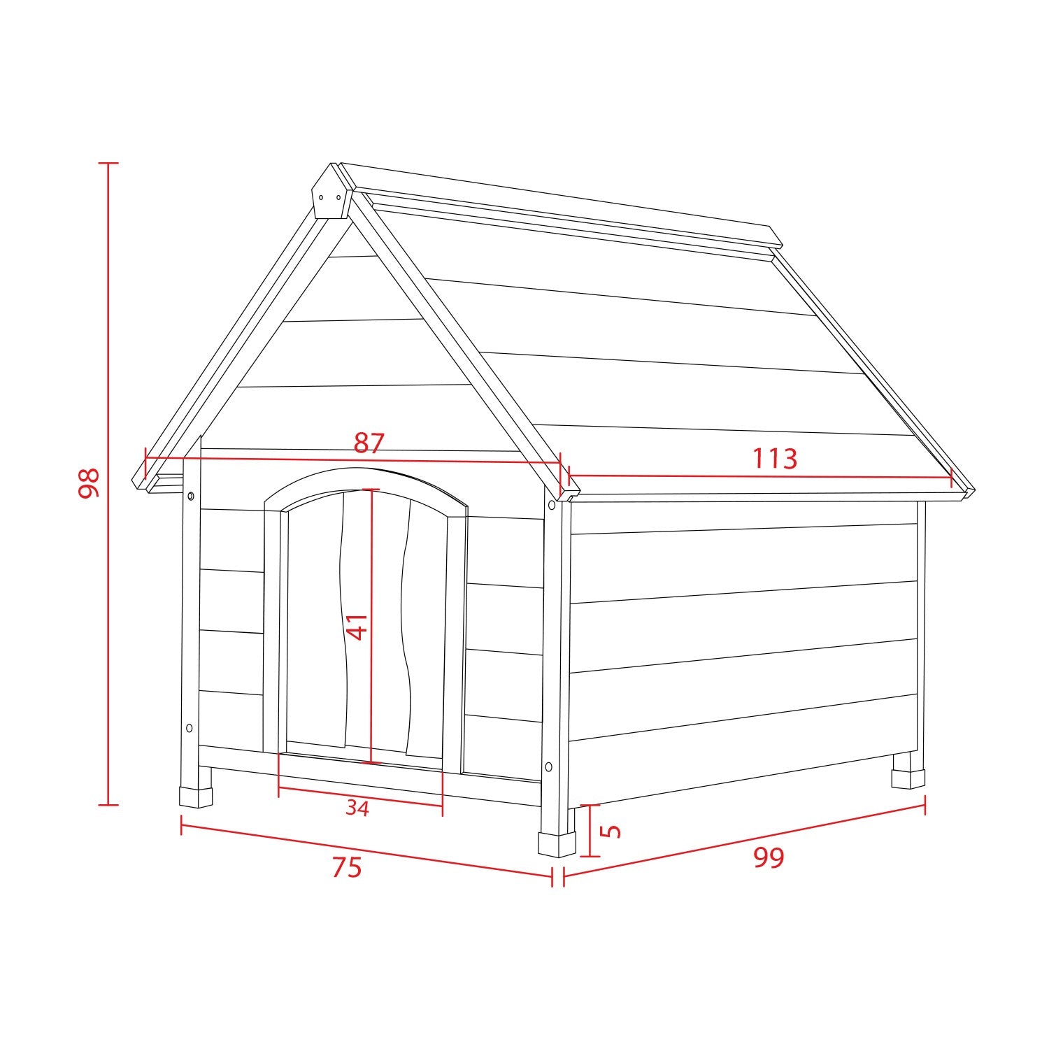 AQPET FRIENDS SUITE CUCCIA IN LEGNO CON TETTO SPIOVENTE COMPLETA DI TENDA TERMICA