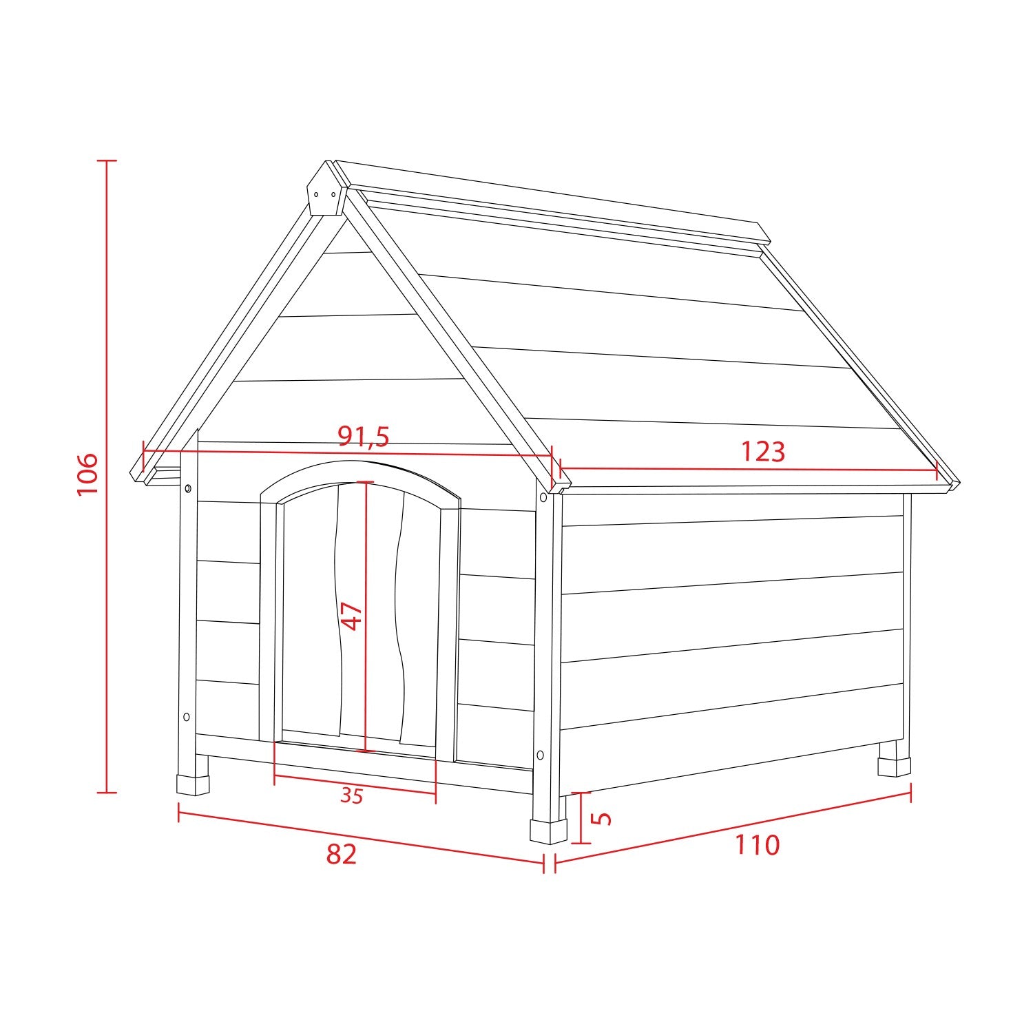 AQPET FRIENDS SUITE CUCCIA IN LEGNO CON TETTO SPIOVENTE COMPLETA DI TENDA TERMICA