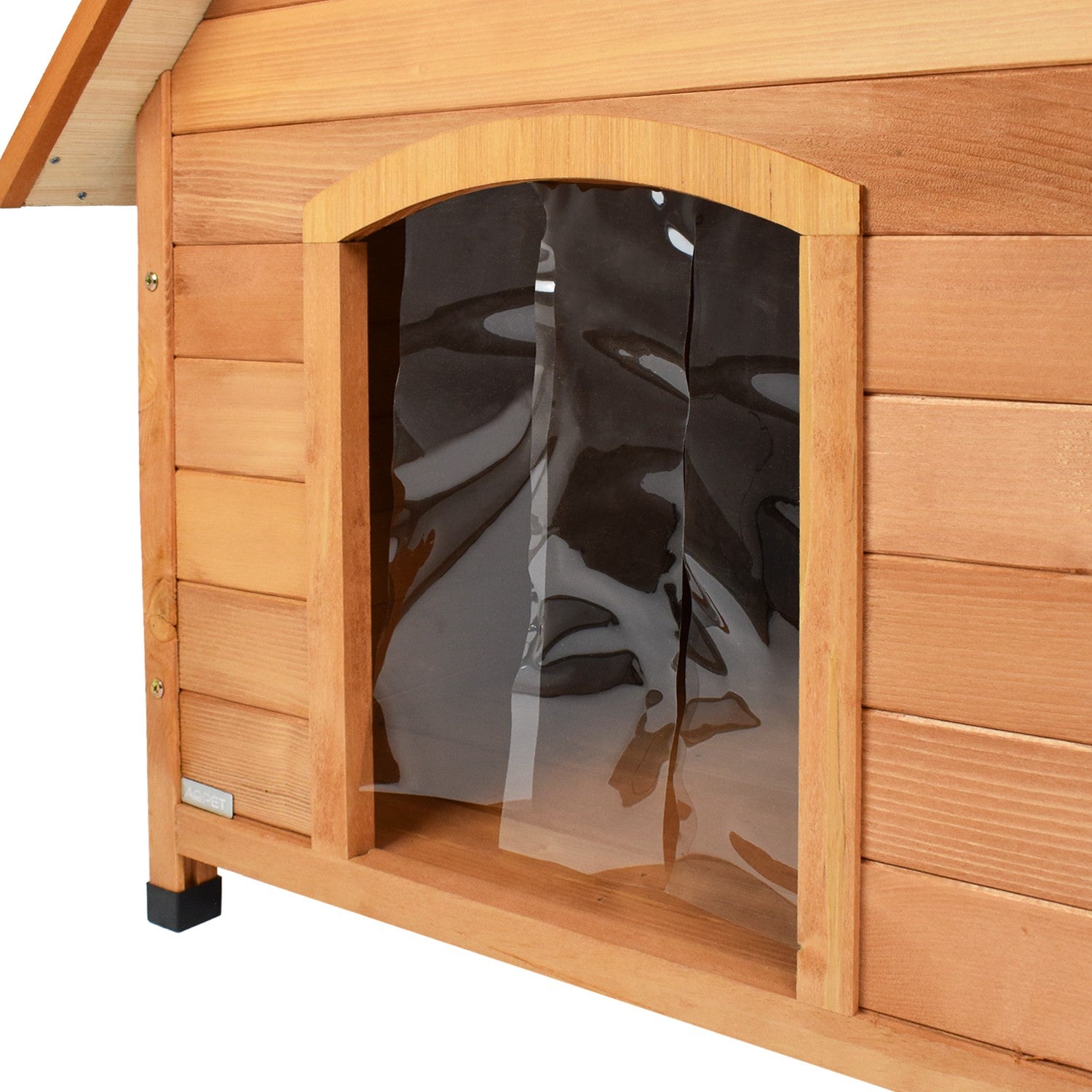 AQPET FRIENDS SUITE CUCCIA IN LEGNO CON TETTO SPIOVENTE COMPLETA DI TENDA TERMICA