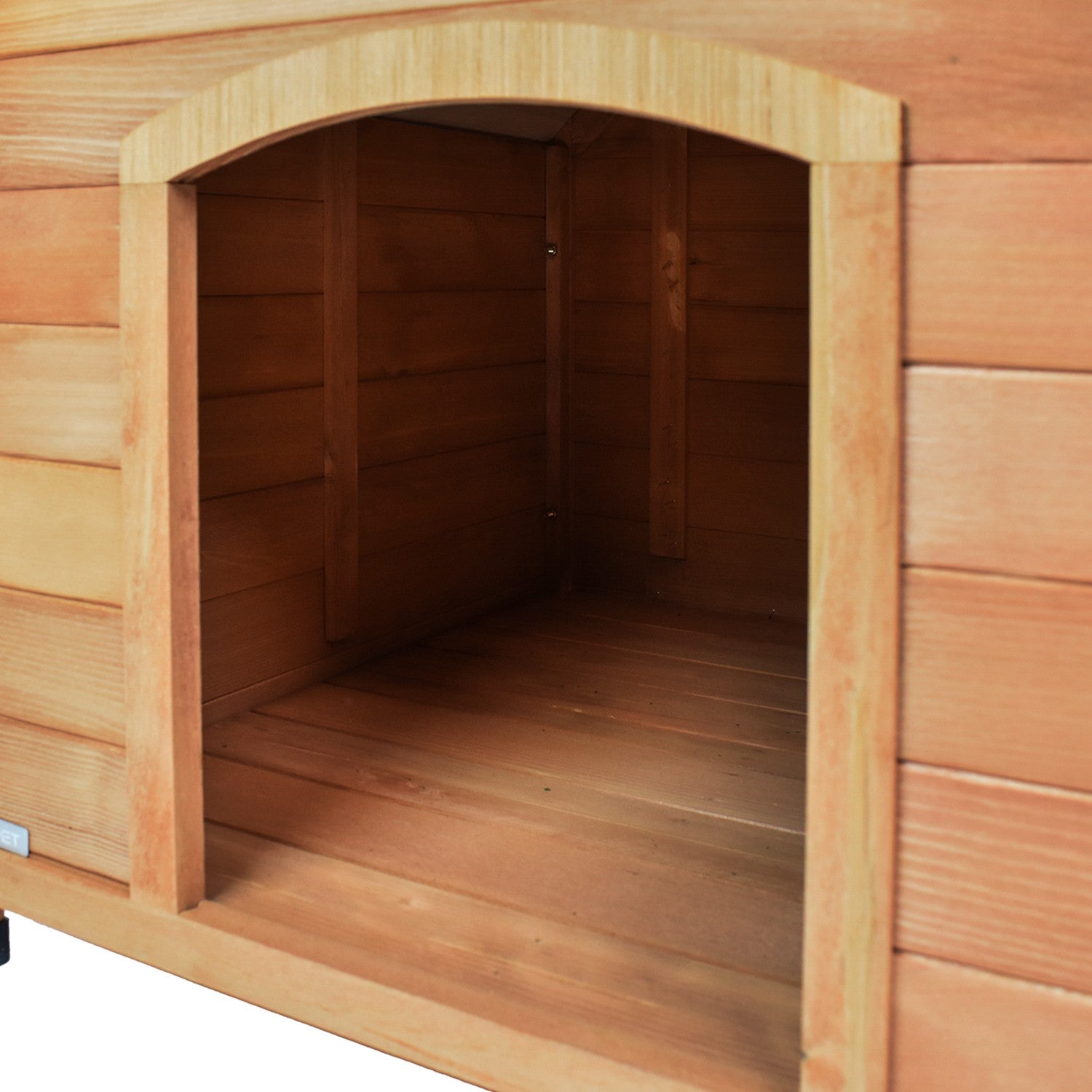 AQPET FRIENDS SUITE CUCCIA IN LEGNO CON TETTO SPIOVENTE COMPLETA DI TENDA TERMICA