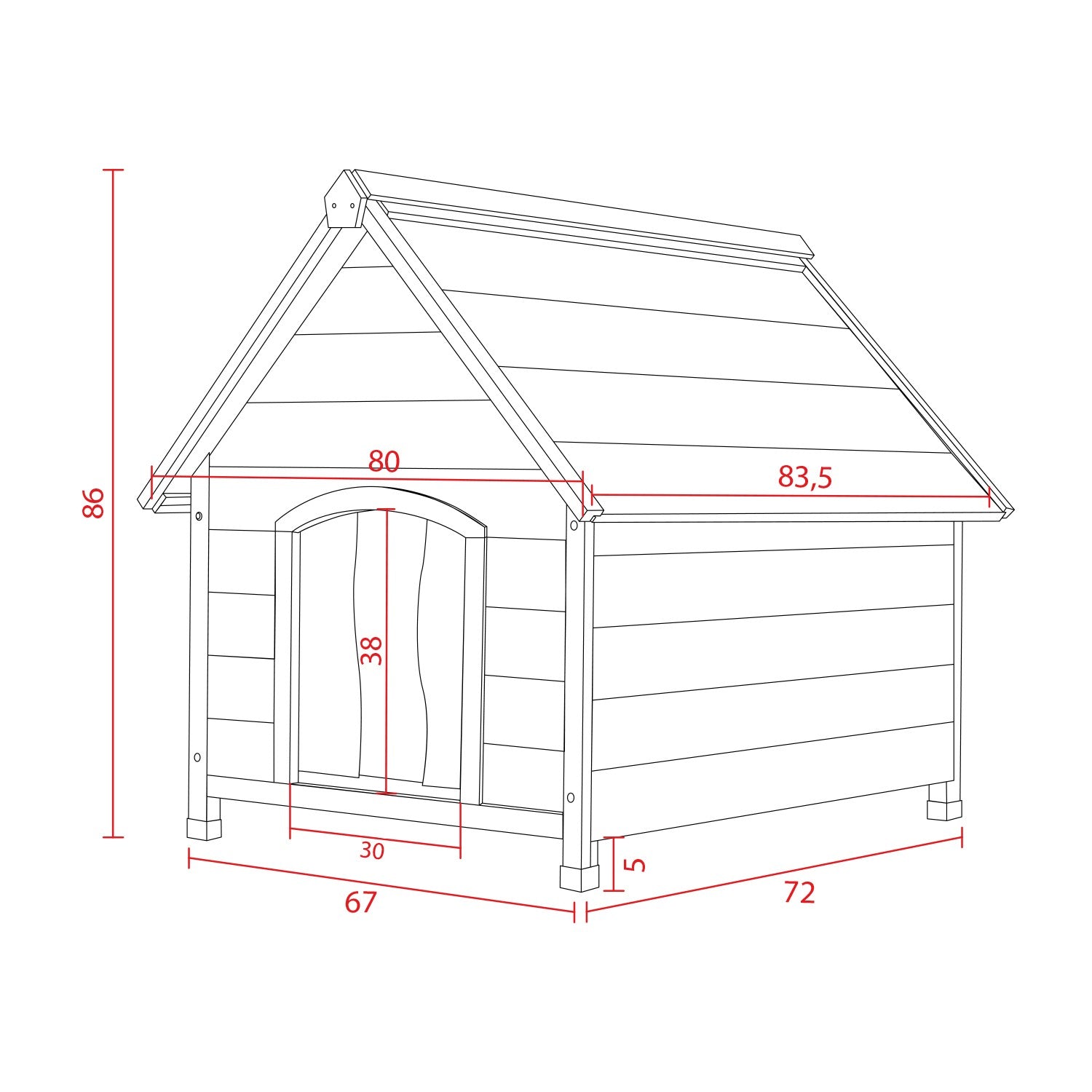 AQPET FRIENDS SUITE CUCCIA IN LEGNO CON TETTO SPIOVENTE COMPLETA DI TENDA TERMICA